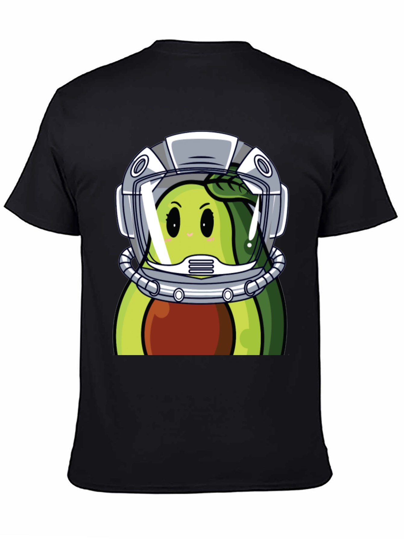 Black Avocado Astronaut Graphic Tee - Unique Black T-Shirt view 4