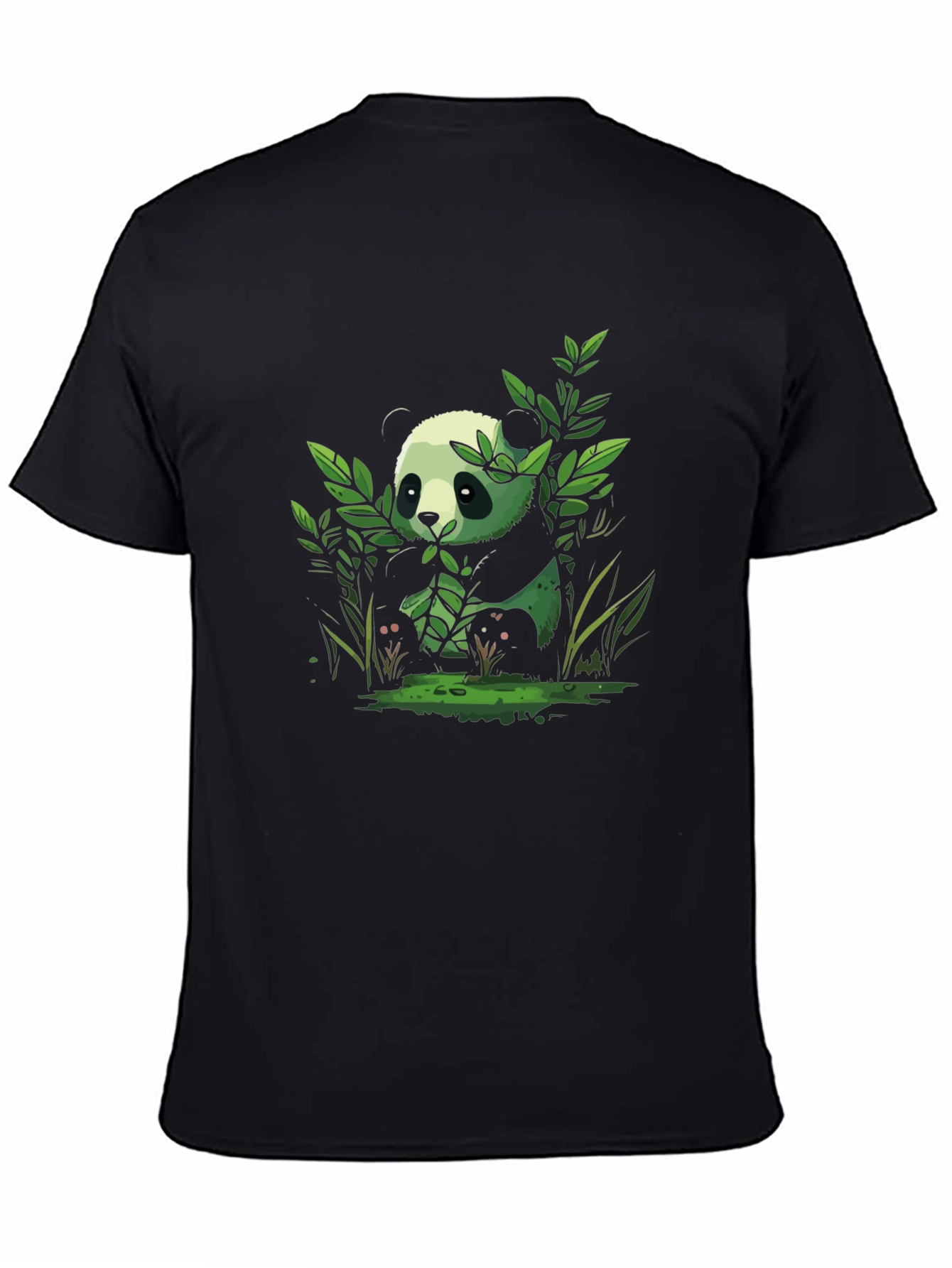 Black Panda Graphic Tee - Black Cotton Comfort view 4