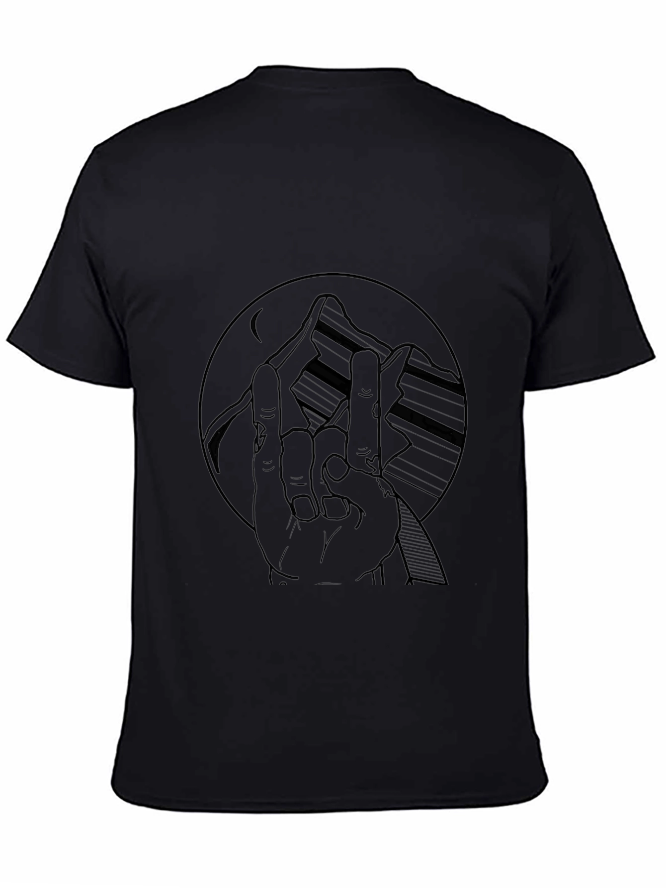 Black Mountain Hand Graphic Tee - Black view 4