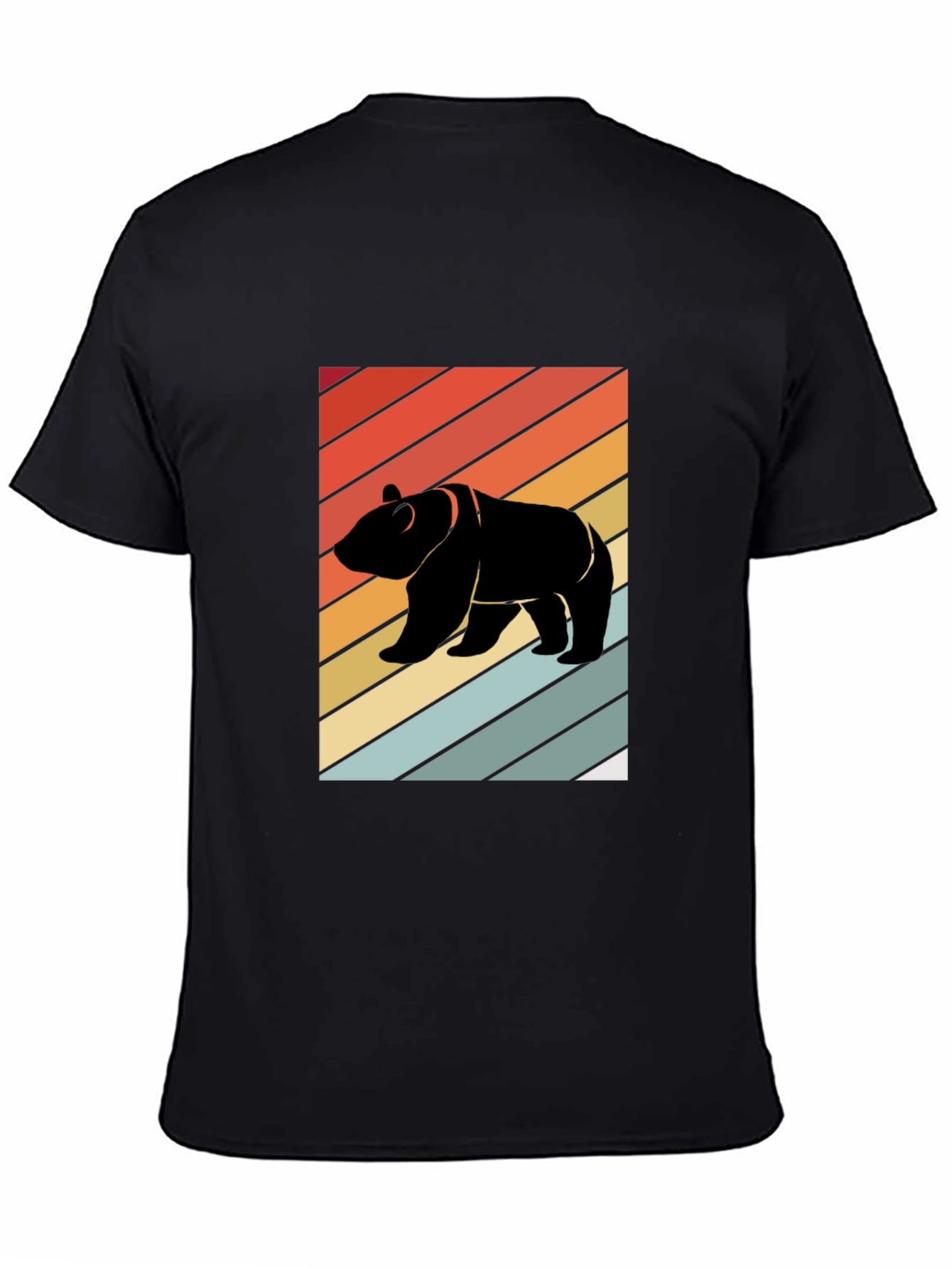 Black Retro Bear Graphic Tee - Black view 4