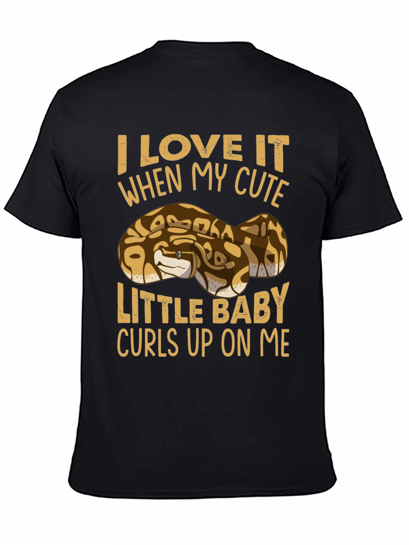 Black Cute Ball Python T-Shirt view 4