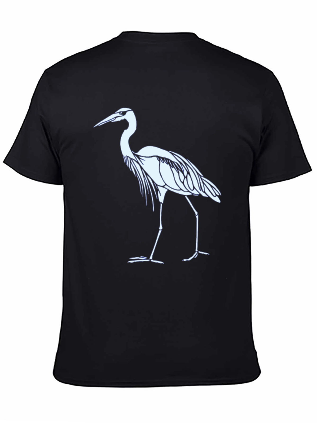 Black Heron Graphic Tee - Black Cotton Blend T-Shirt view 4