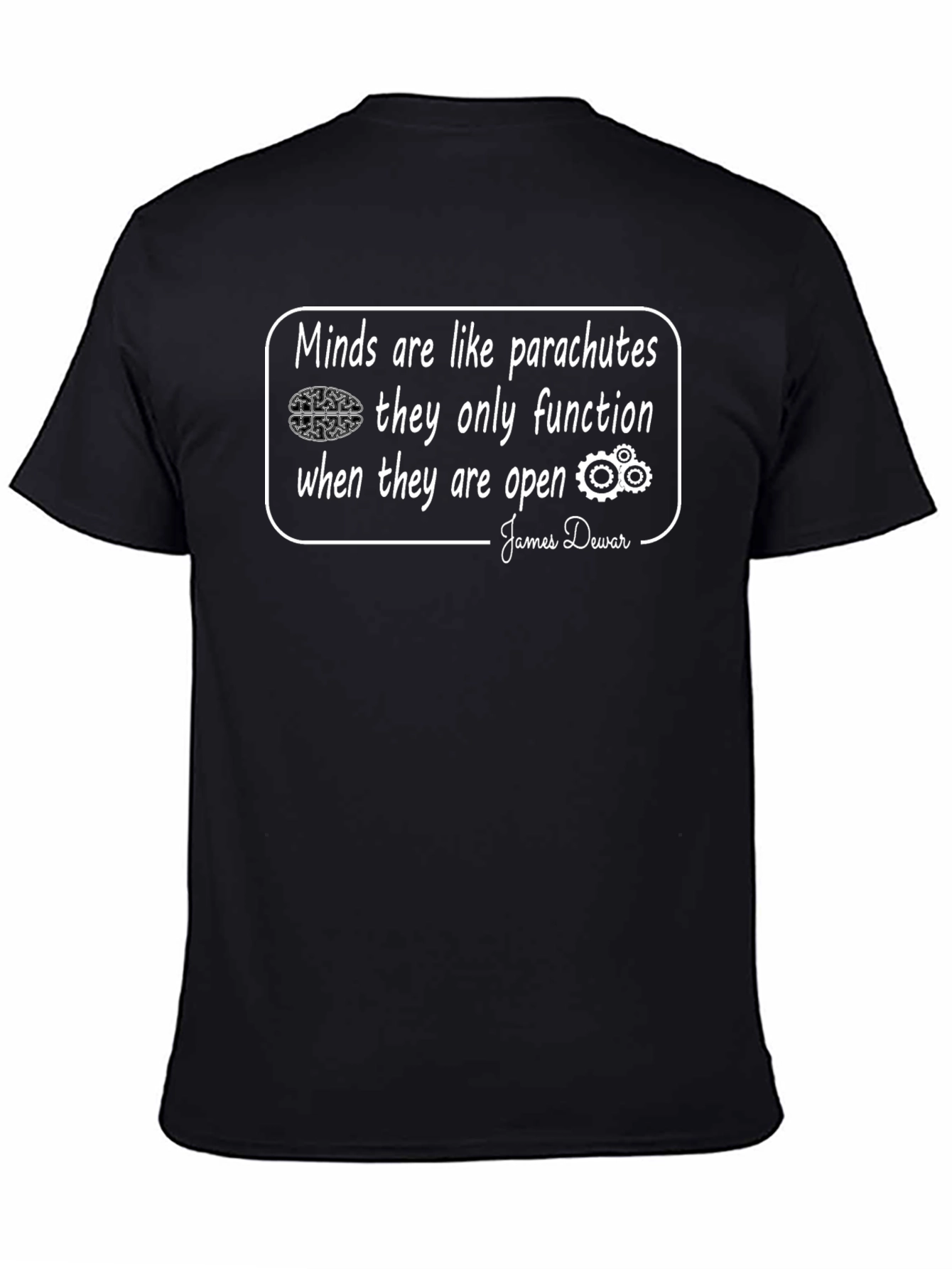 Black Open Mind Parachute T-Shirt - Inspirational Quote Tee view 4