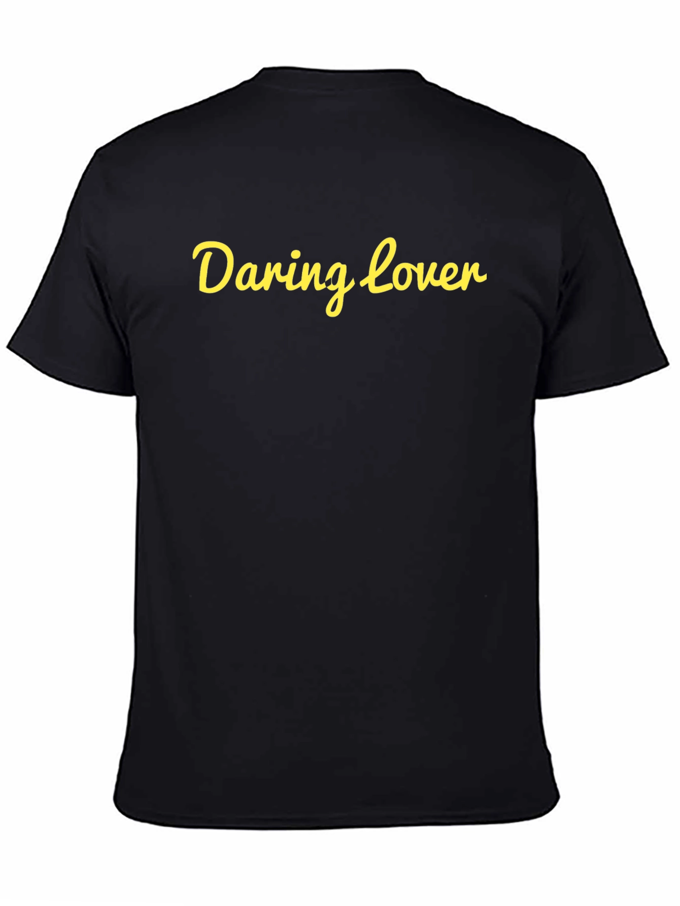 Black Daring Lover Graphic Tee - Stylish Black Cotton T-Shirt view 4