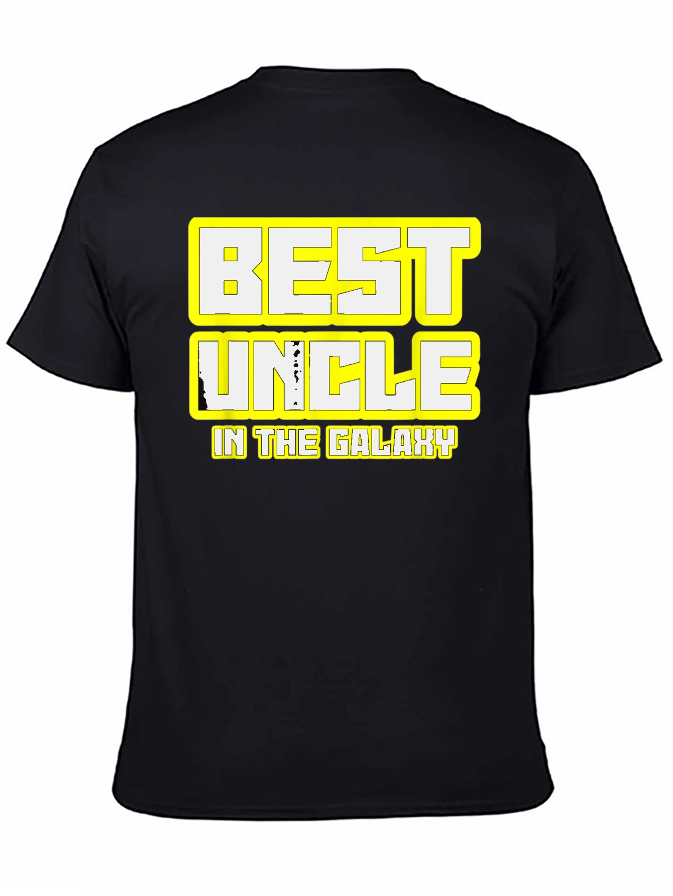 Black Best Uncle in the Galaxy T-Shirt view 4