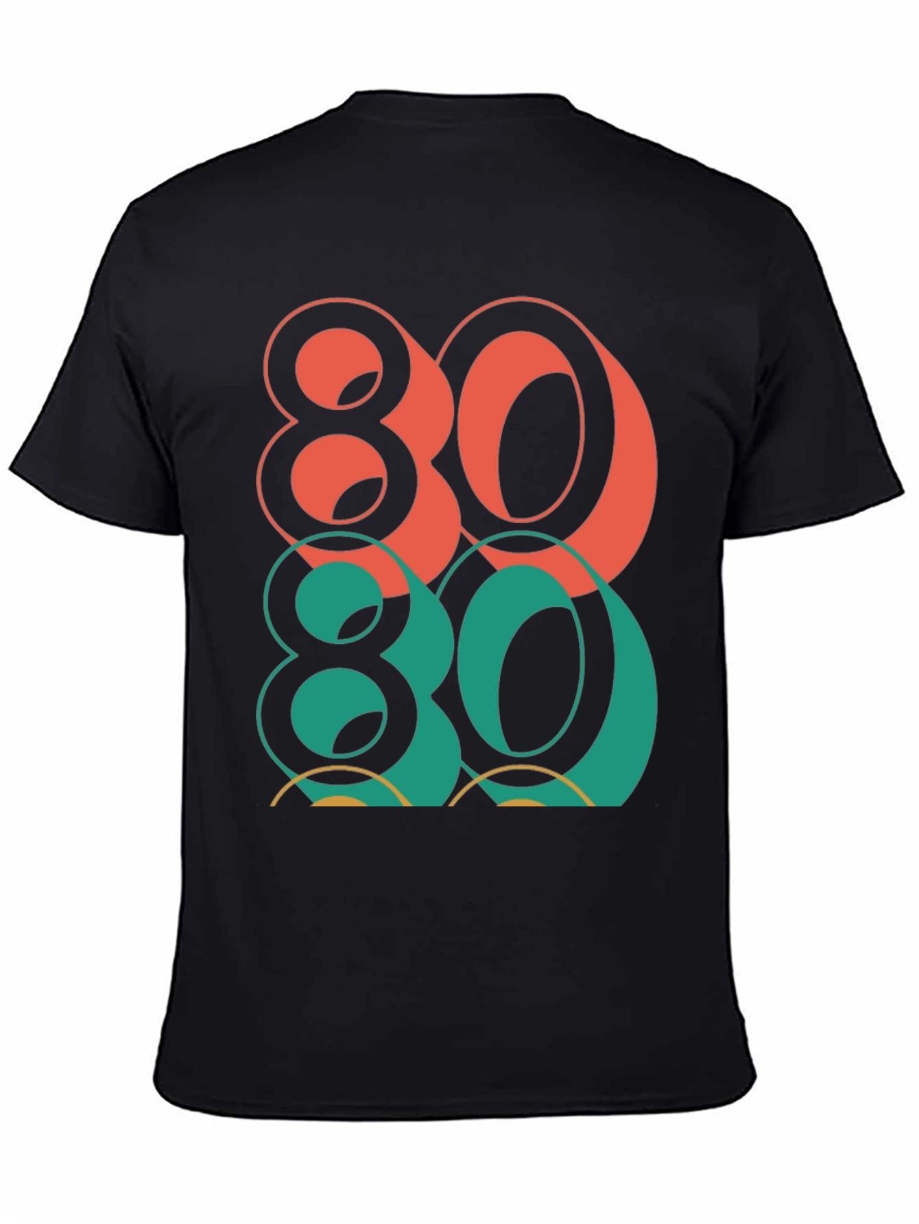 Black Retro 80's Graphic Tee - Bold Style view 4