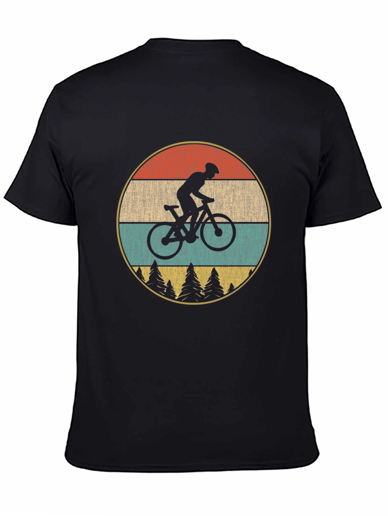 Black Retro Mountain Bike T-Shirt view 4