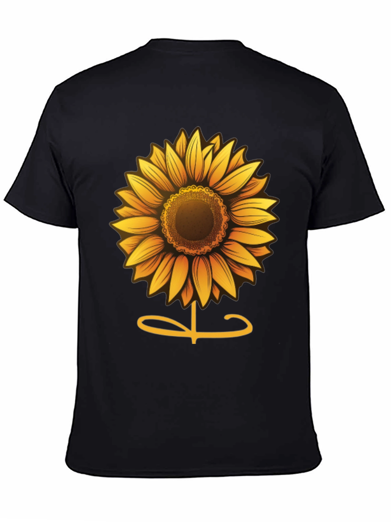 Black Sunflower Graphic Tee - Soft Cotton Comfort view 4