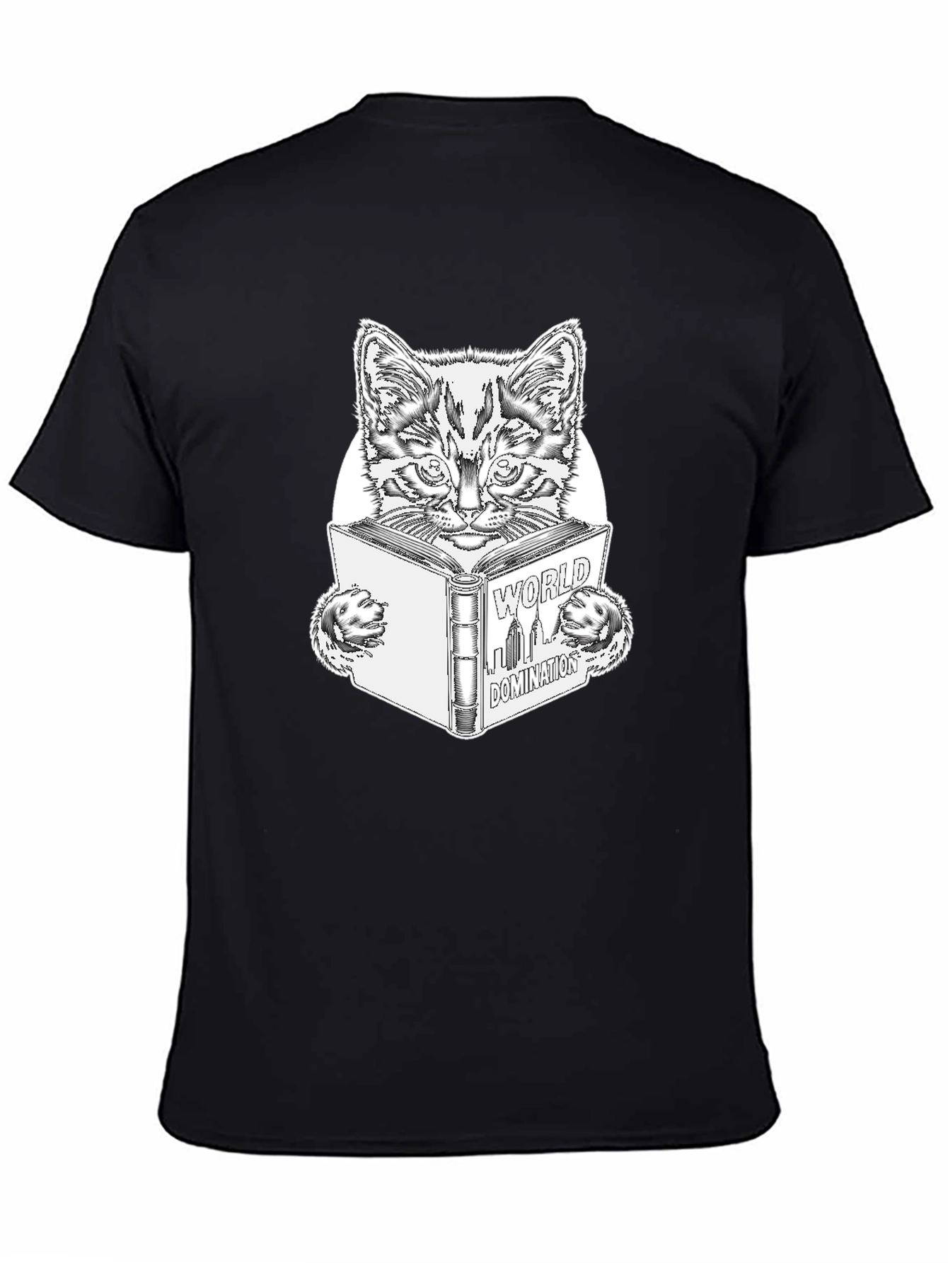 Black World Domination Cat T-Shirt - Black view 4