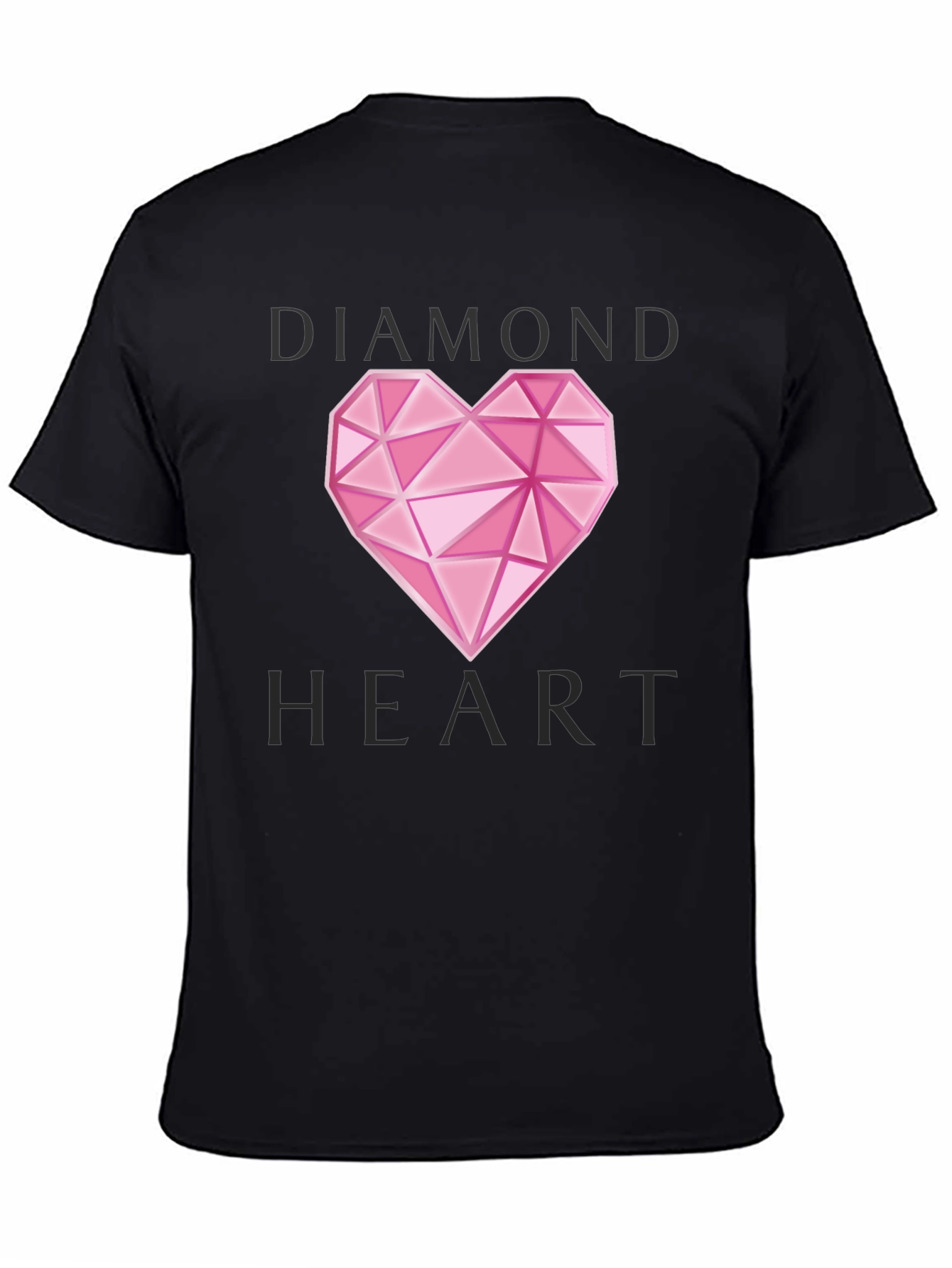 Black Diamond Heart Graphic T-Shirt - Stylish Casual Wear view 4