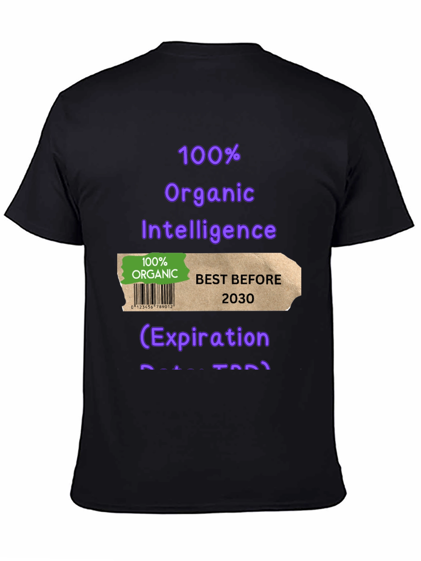 Black Organic Intelligence T-Shirt view 4