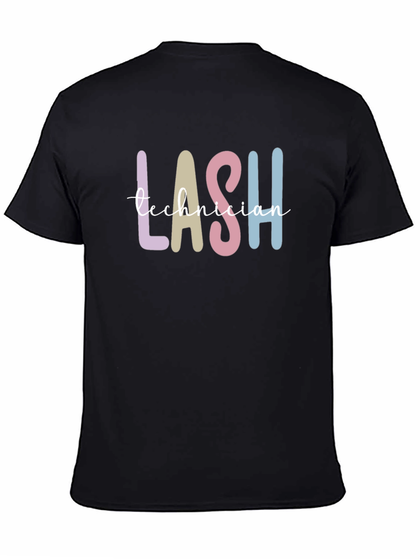 Black Lash Technician Graphic T-Shirt - Stylish Eyelash Extension Tee view 4