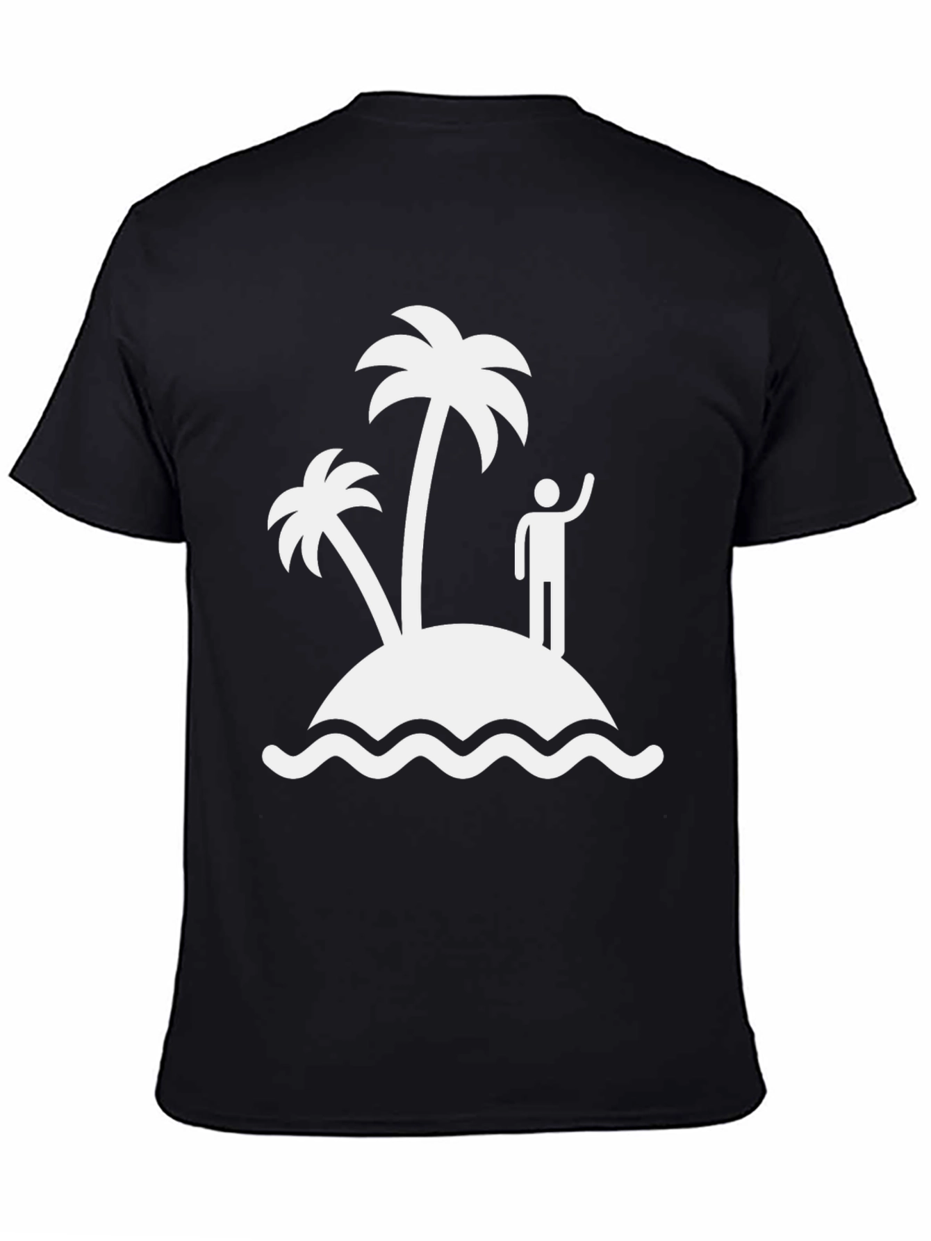 Black Island Life Tee - Tropical Palm Tree Graphic T-Shirt view 4