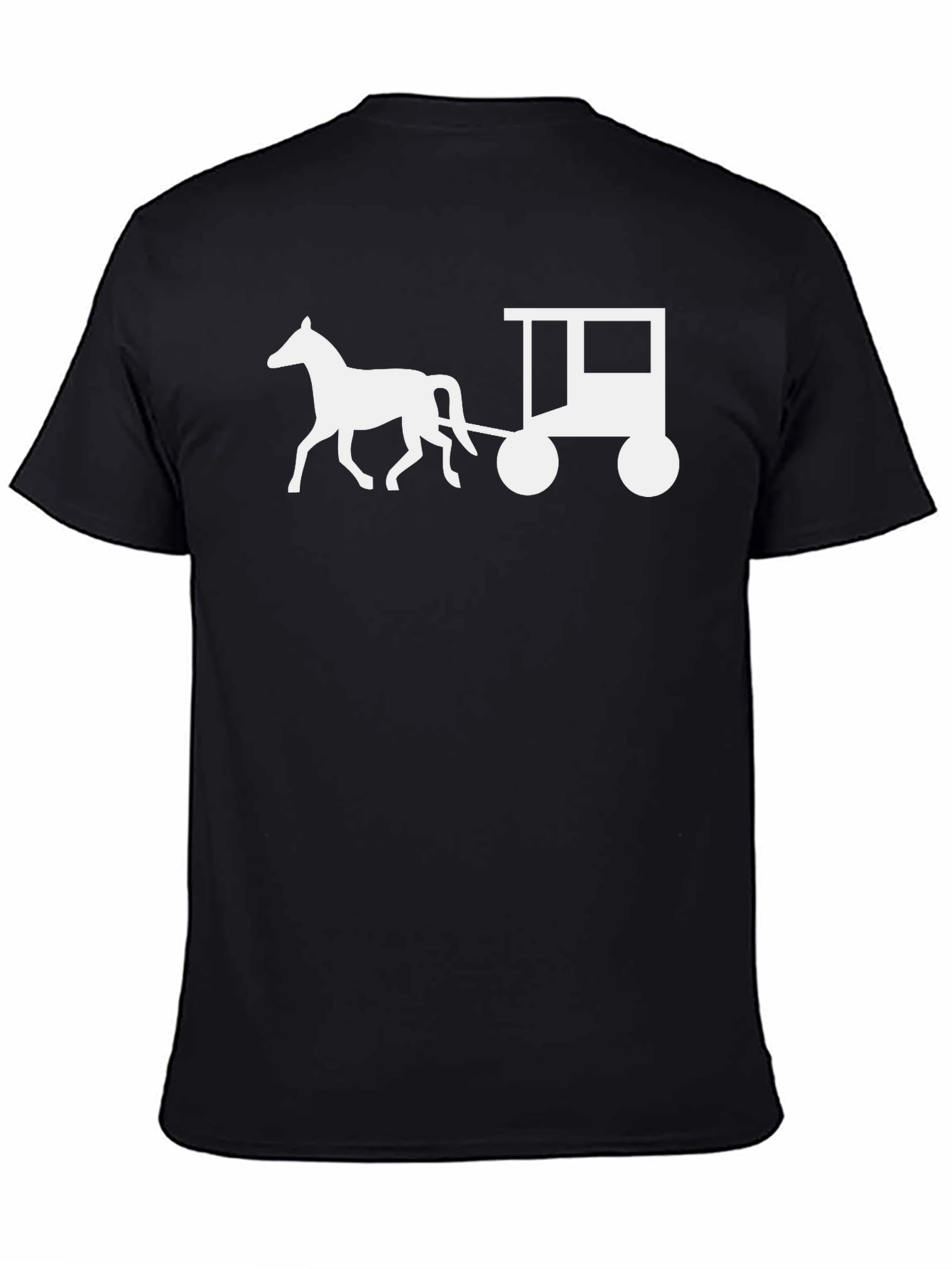 Black Horse and Cart Graphic Tee - Black view 4