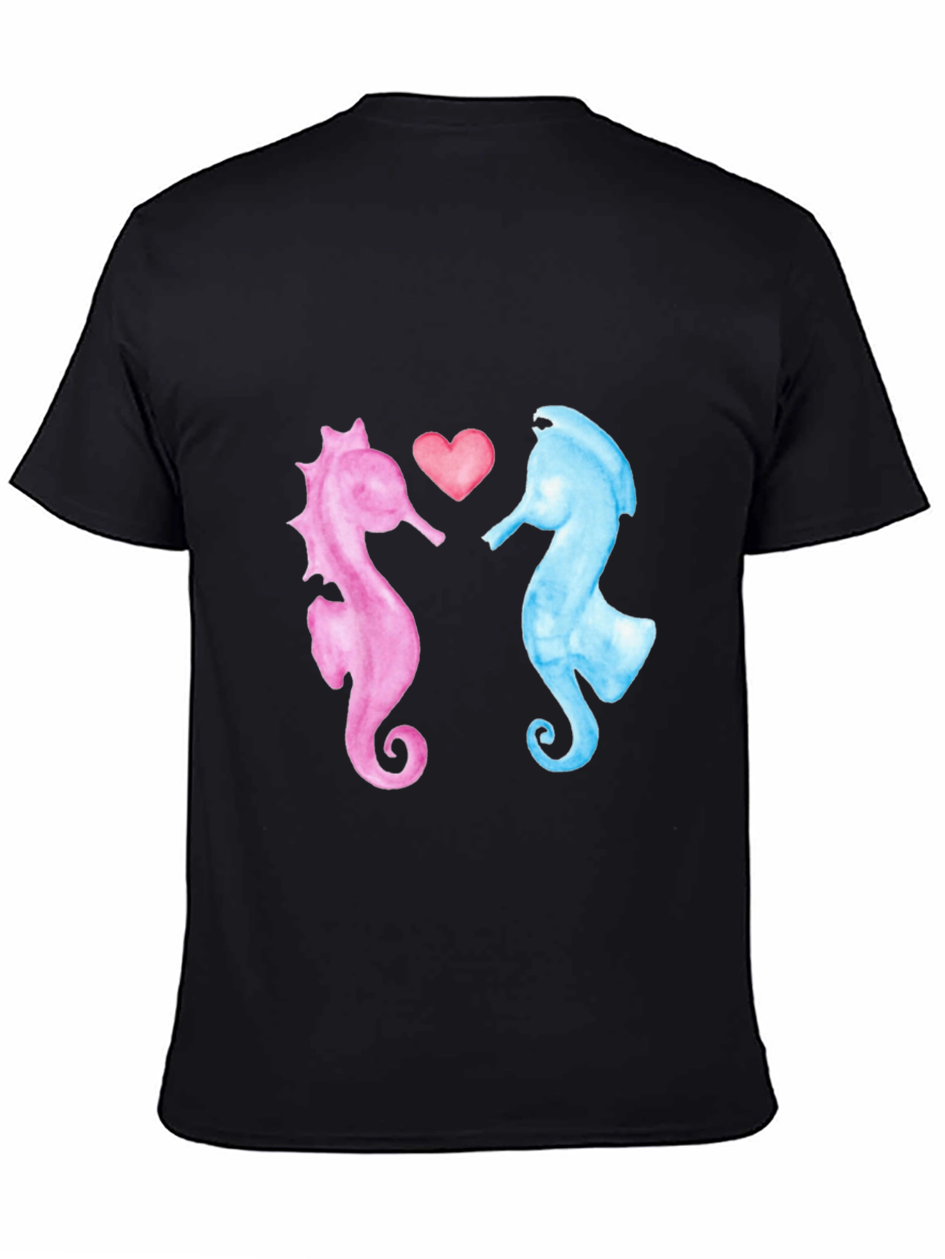 Black Sea Horse Love T-Shirt view 4