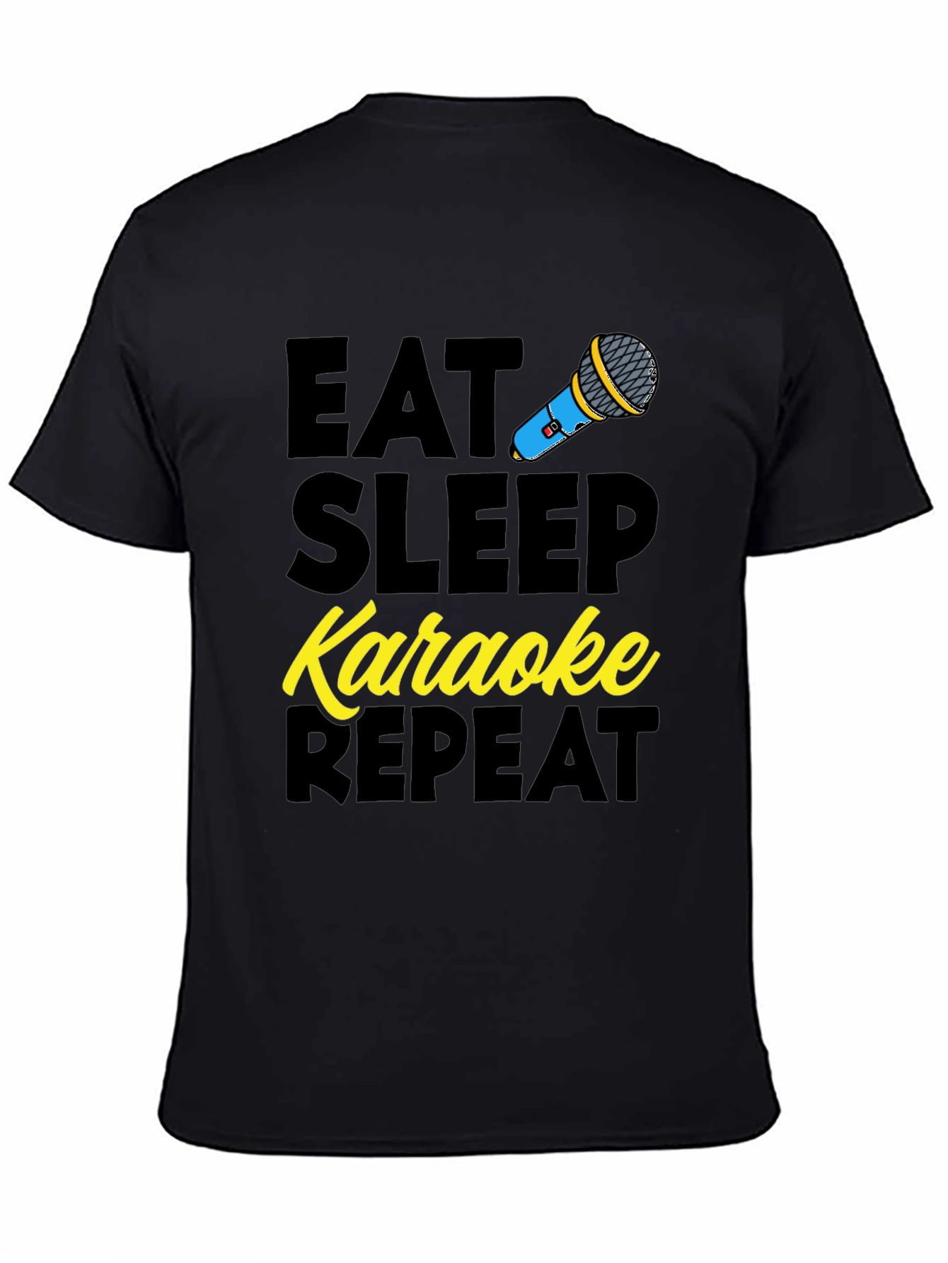 Black Eat Sleep Karaoke Repeat Graphic Tee view 4