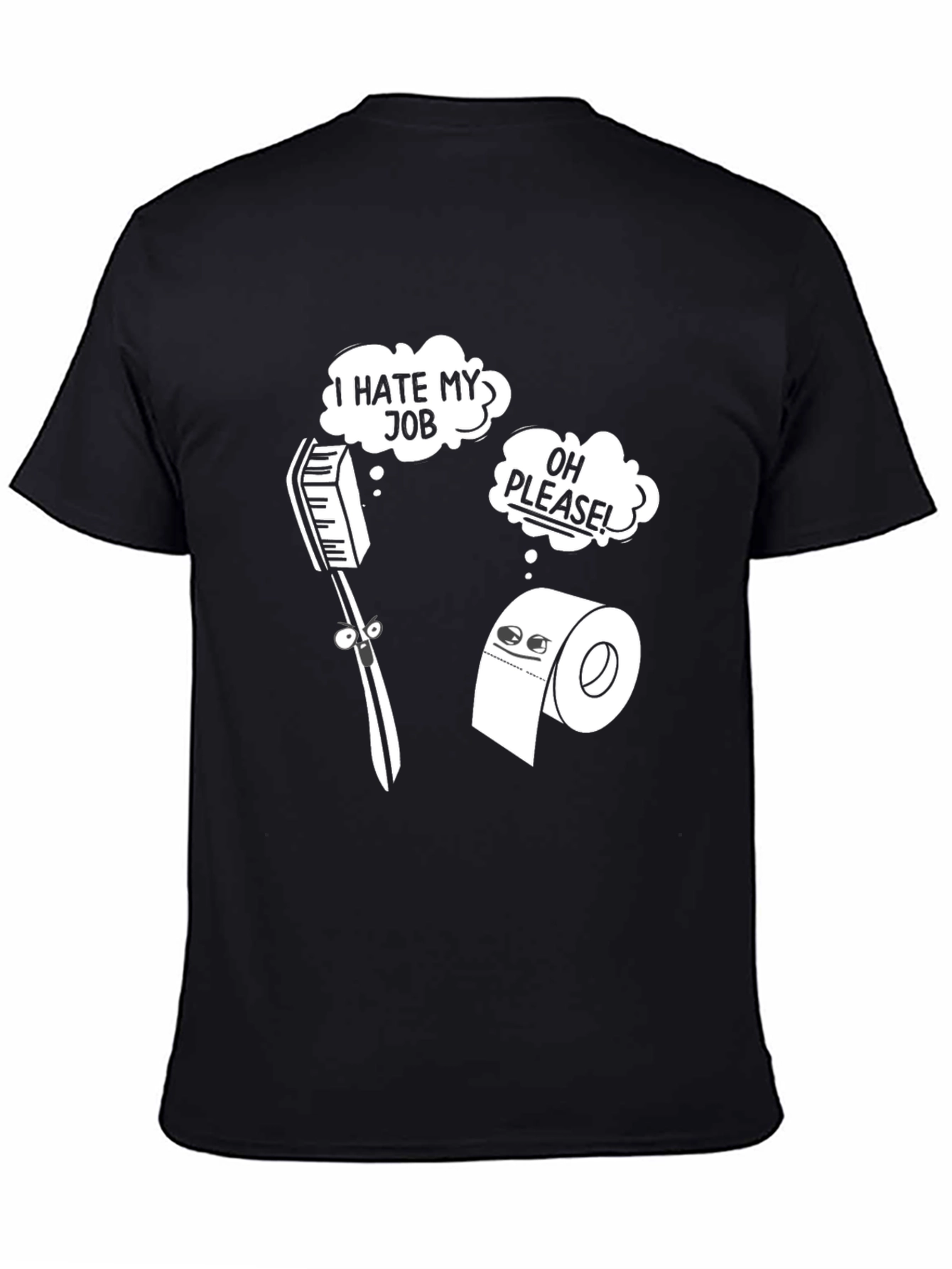 Black Humorous 'I Hate My Job' Graphic Tee view 4