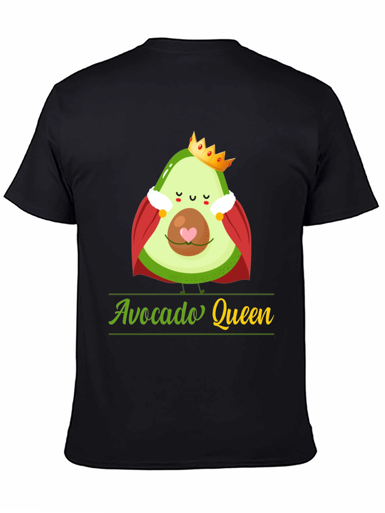 Black Avocado Queen T-Shirt - Funny Fruit Tee view 4