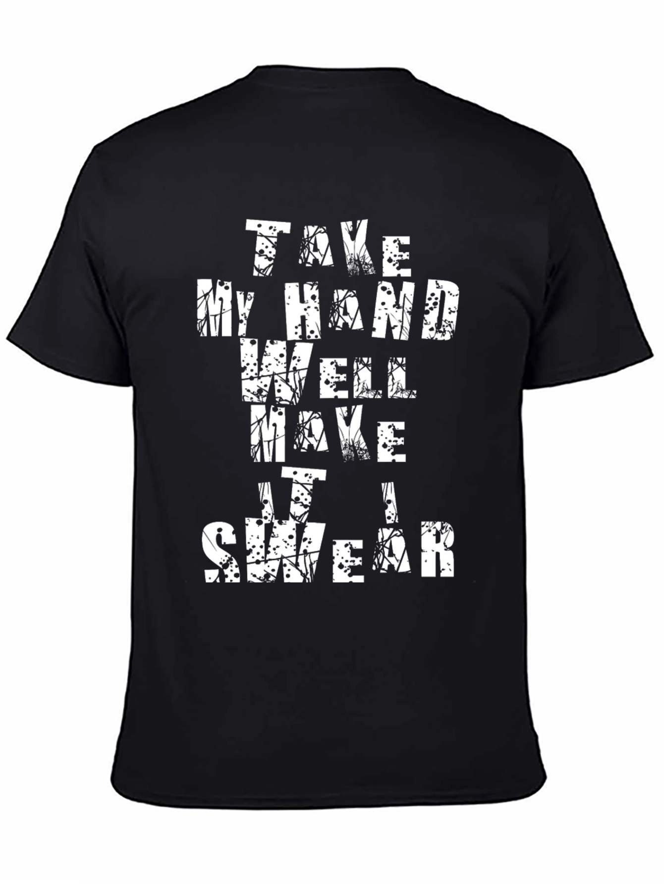 Black Take My Hand Graphic Tee - Stylish Black T-Shirt view 4