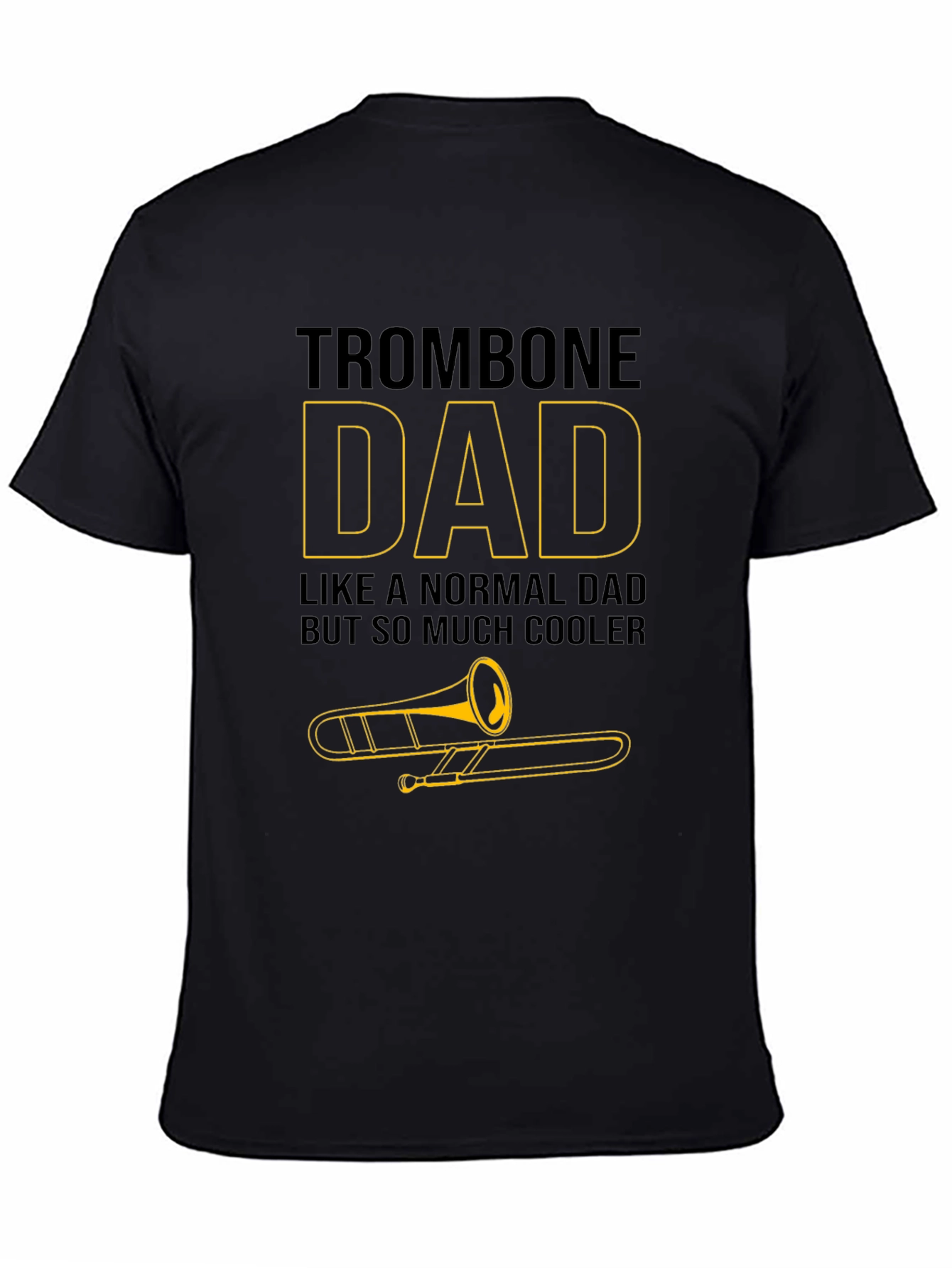 Black Trombone Dad Graphic T-Shirt - Musician Father Tee view 4