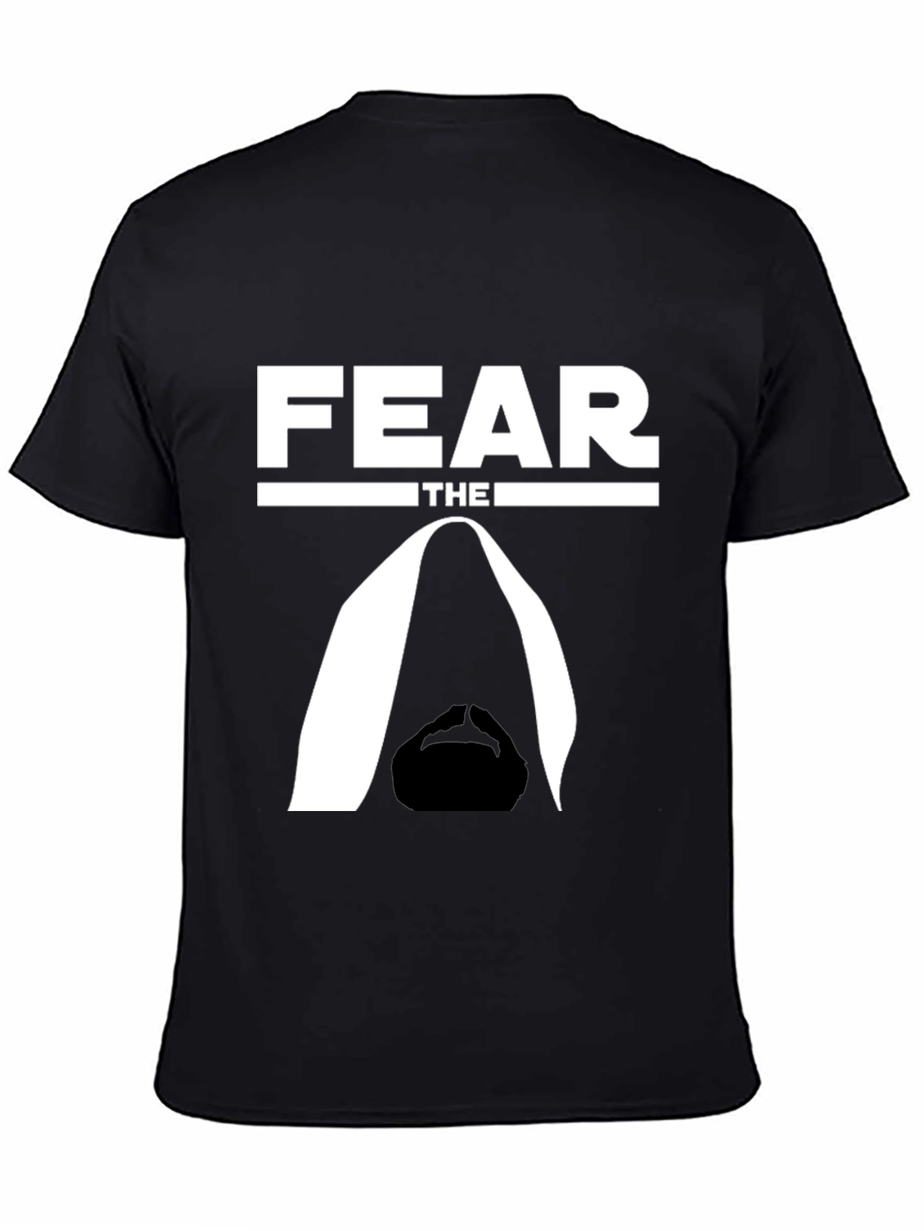 Black Fear the Beard T-Shirt - Black Cotton Tee view 4