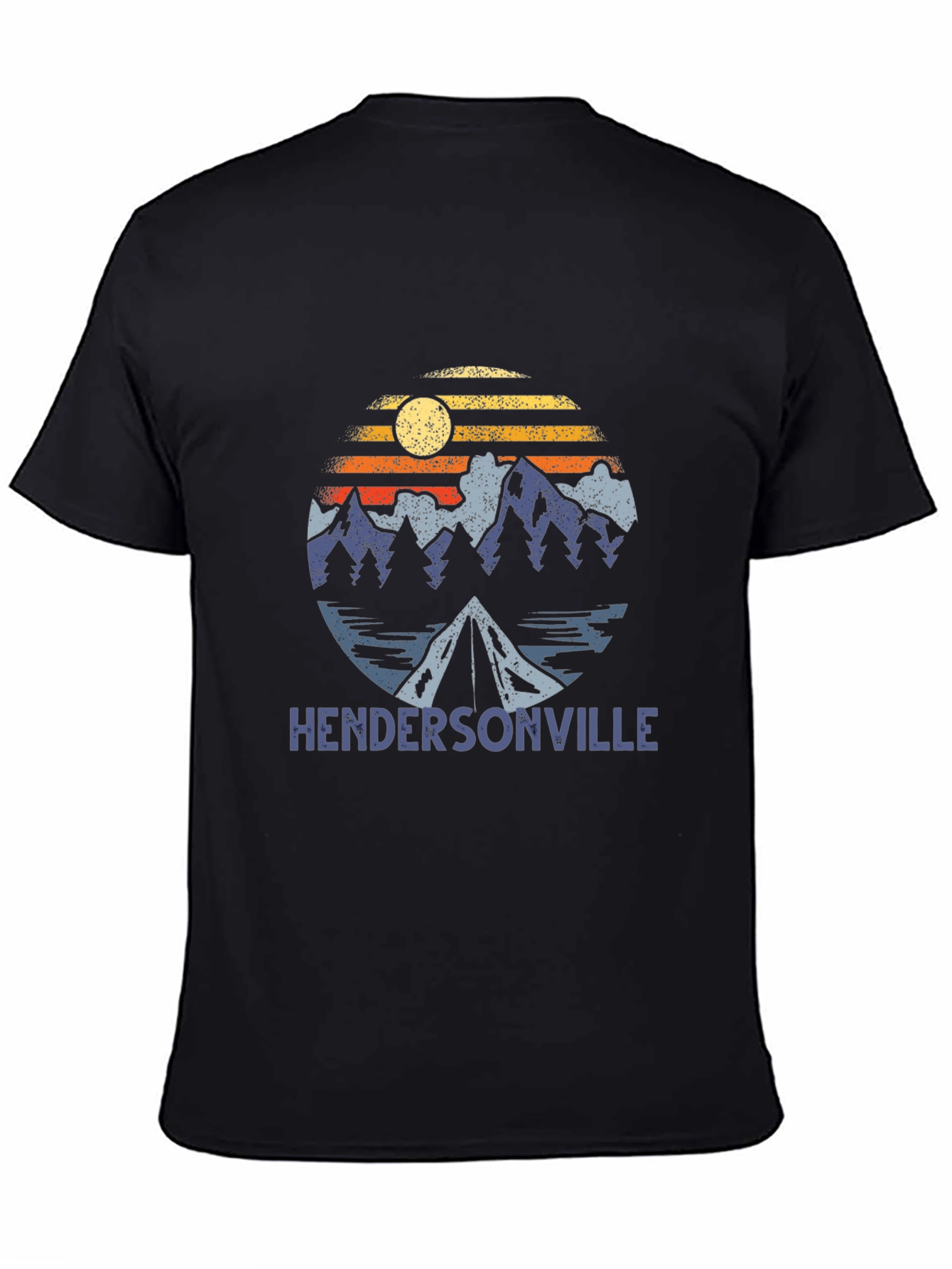 Black Hendersonville Camping Adventure T-Shirt view 4