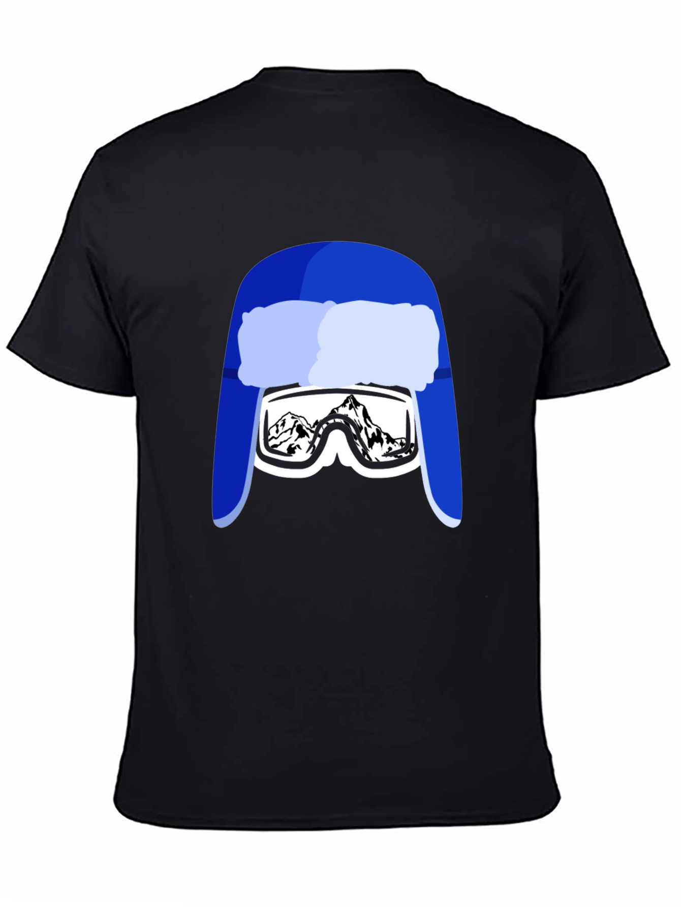 Black Funny Ski Hat Goggles T-Shirt view 4