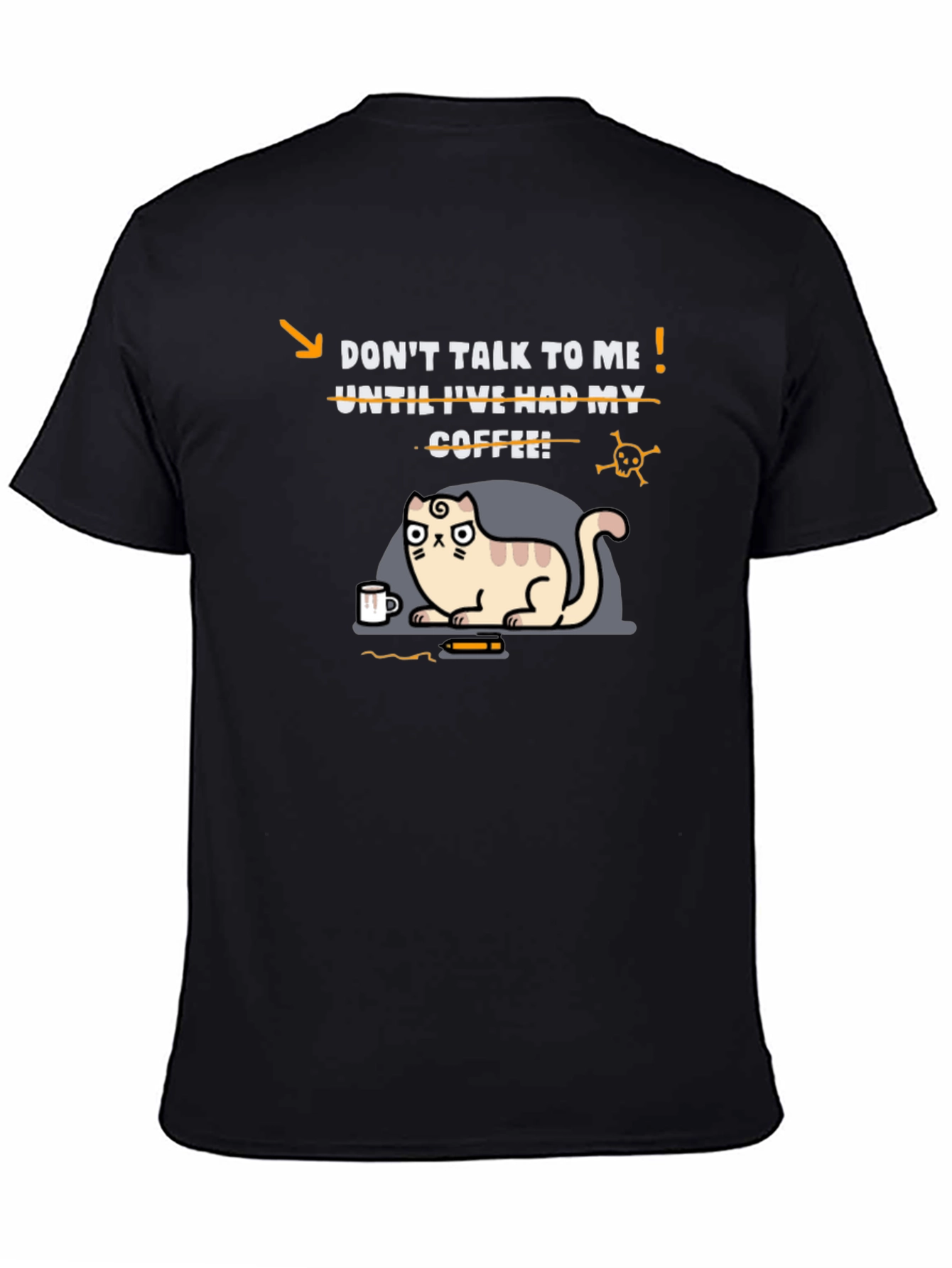 Black Don't Talk to Me Coffee Cat T-Shirt view 4