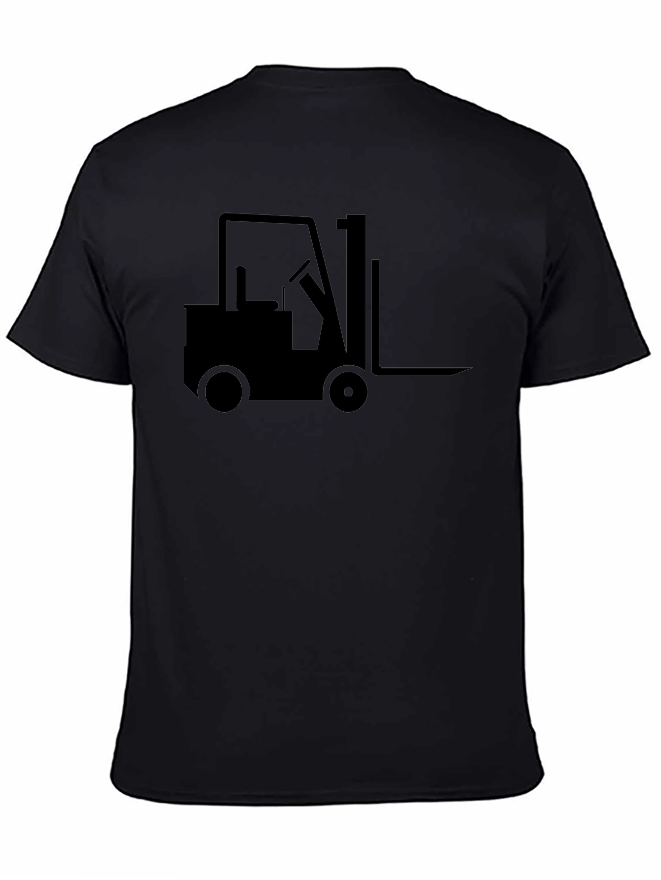 Black Forklift Graphic Tee - Black Crew Neck T-Shirt view 4