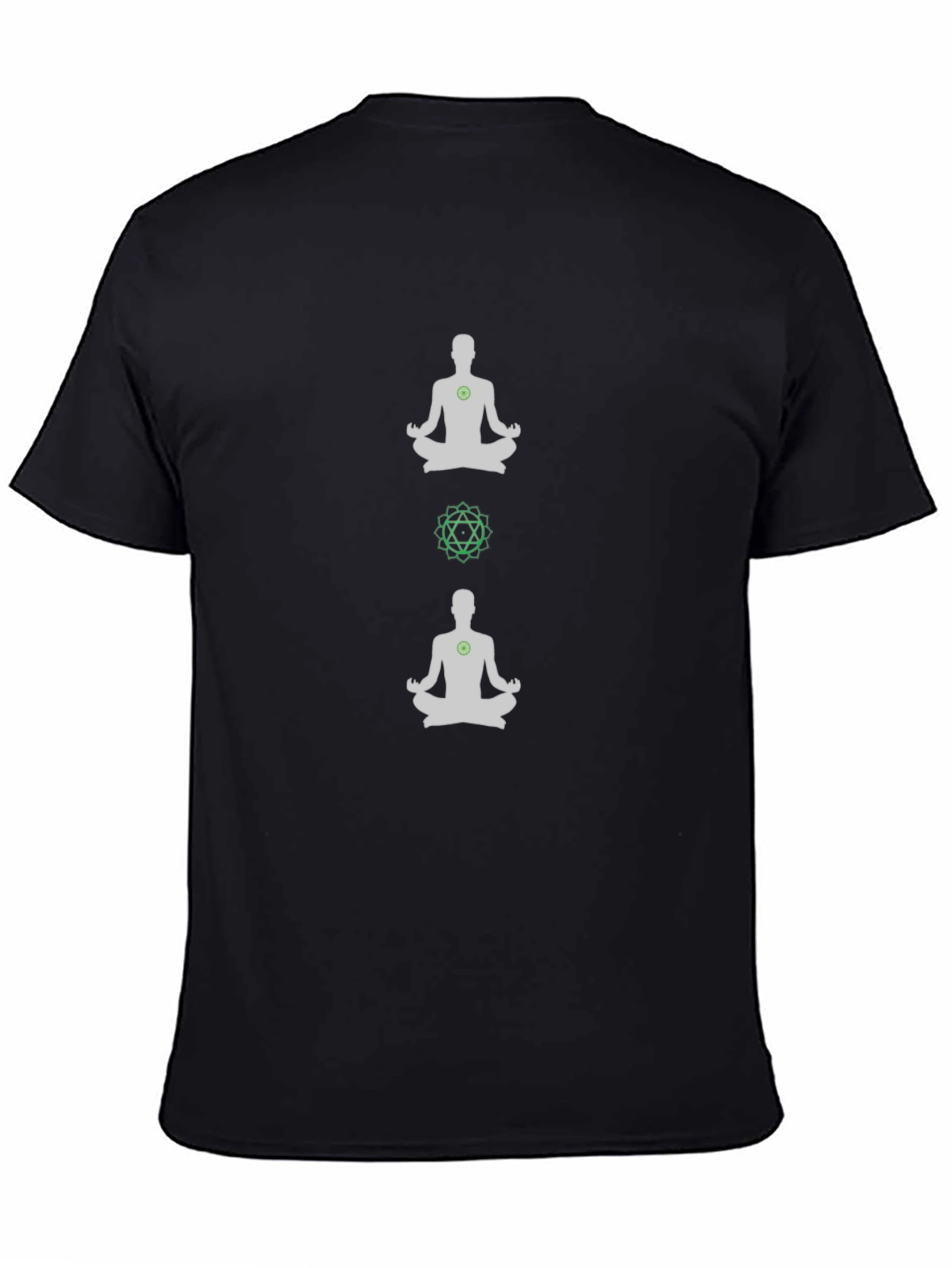 Black Meditate Chakra T-Shirt - Black Yoga Tee view 4