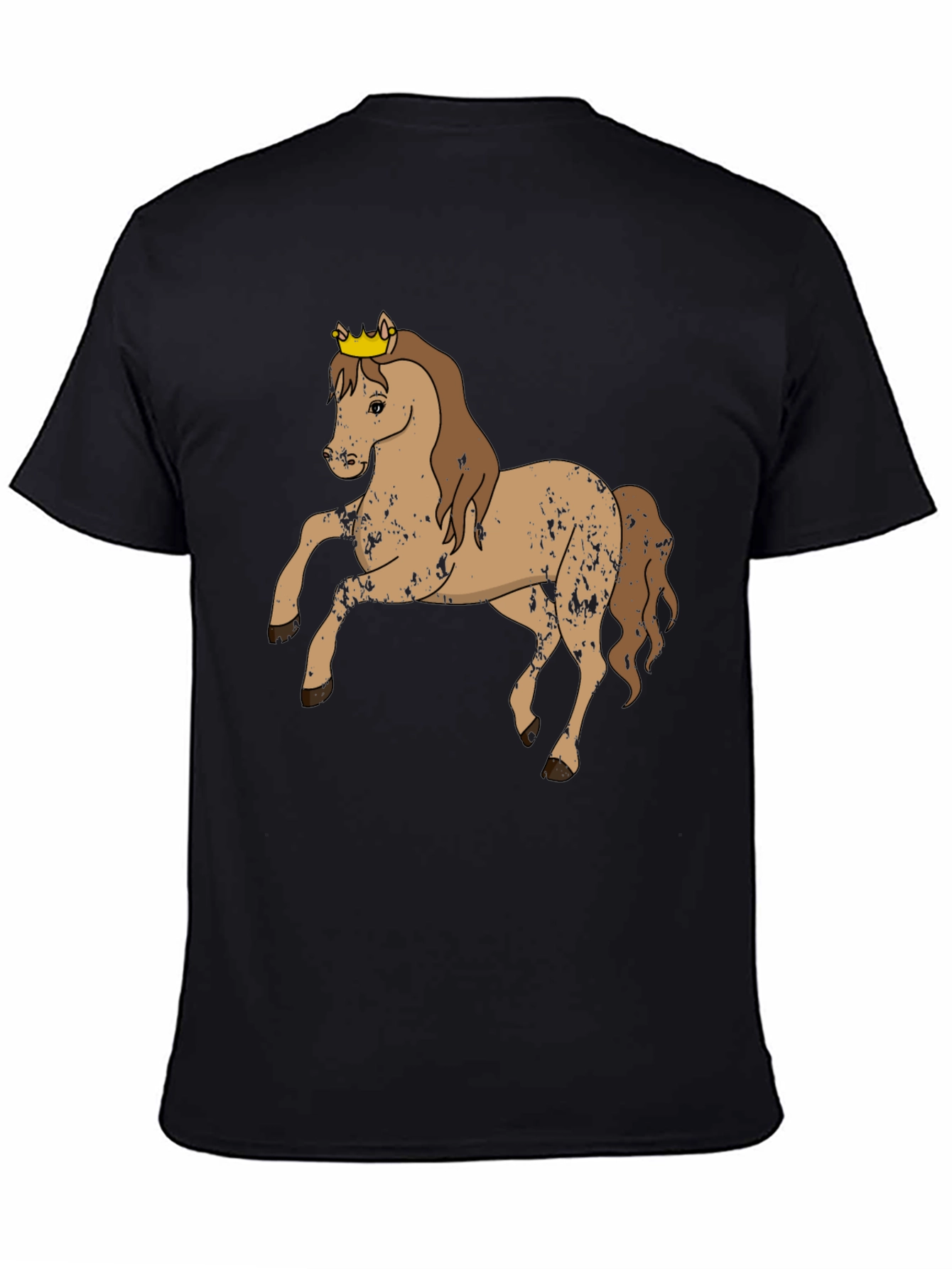 Black Horse Wearing Crown Graphic Tee view 4