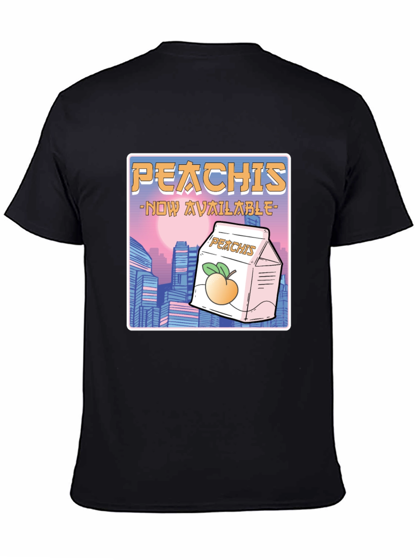 Black Peachis T-Shirt: Retro Anime Drink Tee view 4