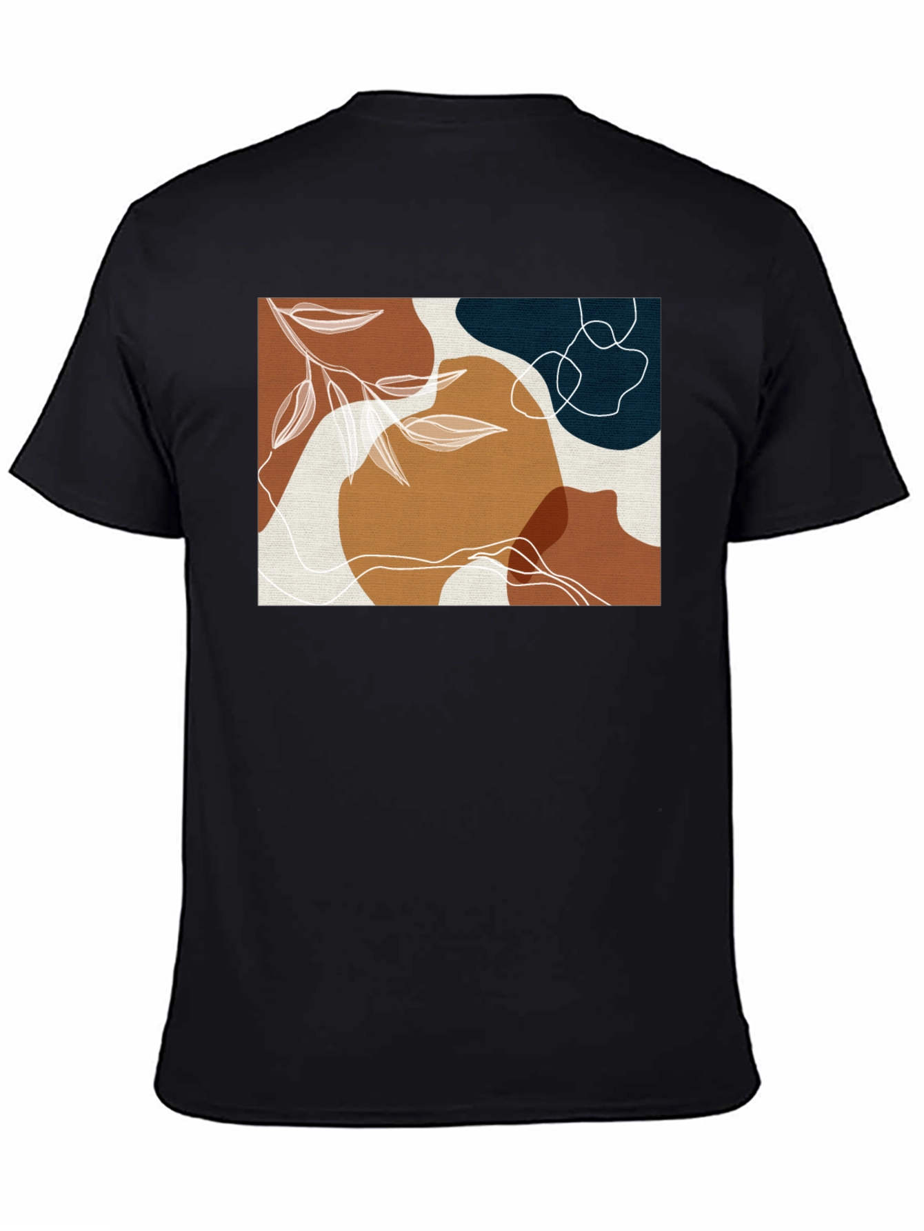 Black Abstract Art Graphic Tee - Modern Design view 4