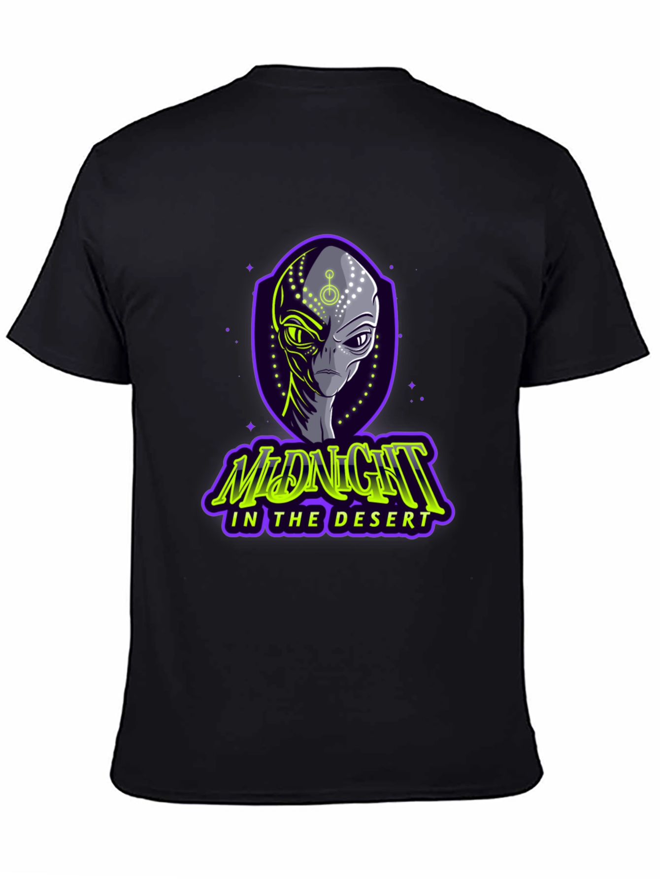 Black Midnight in the Desert Alien Graphic Tee view 4