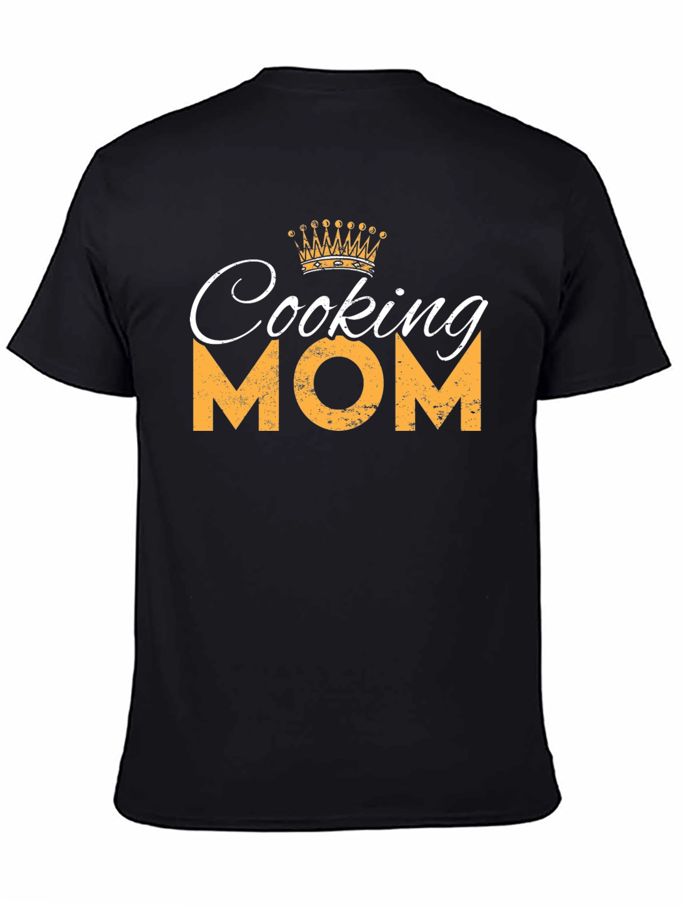 Black Cooking Mom T-Shirt - Black Crew Neck Tee view 4