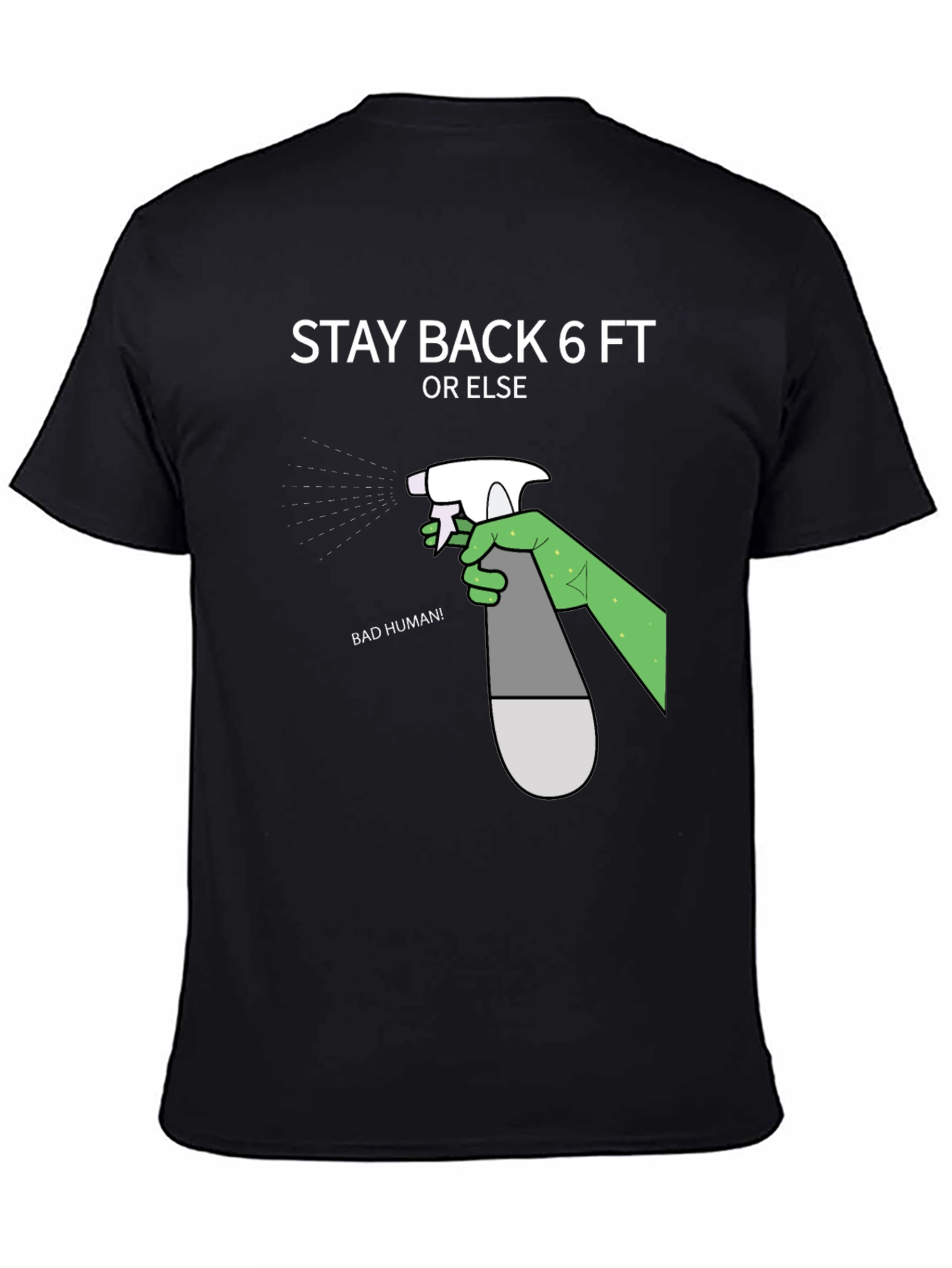 Black Stay Back 6ft Novelty Graphic T-Shirt view 4