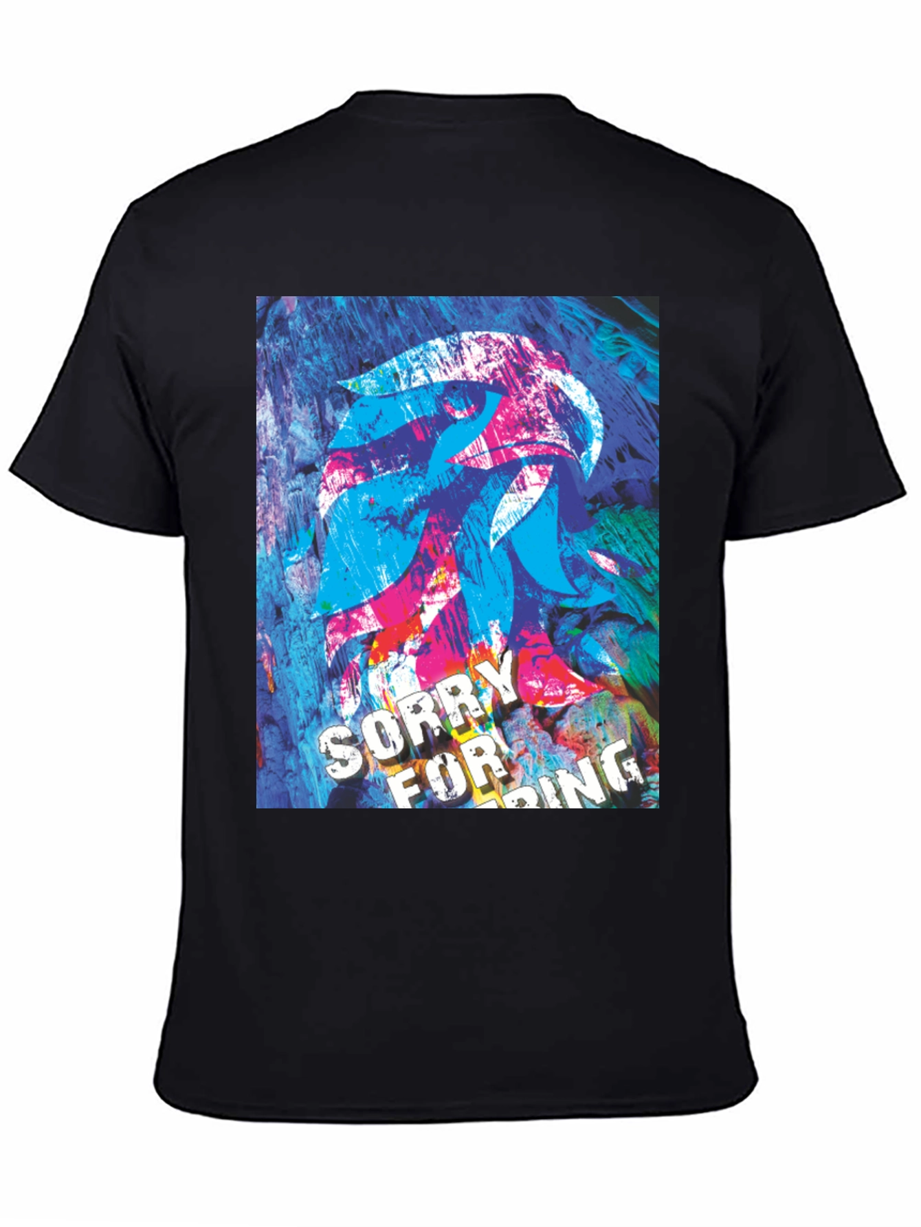 Black Abstract Graphic Tee - Sorry For Being Awesome view 4