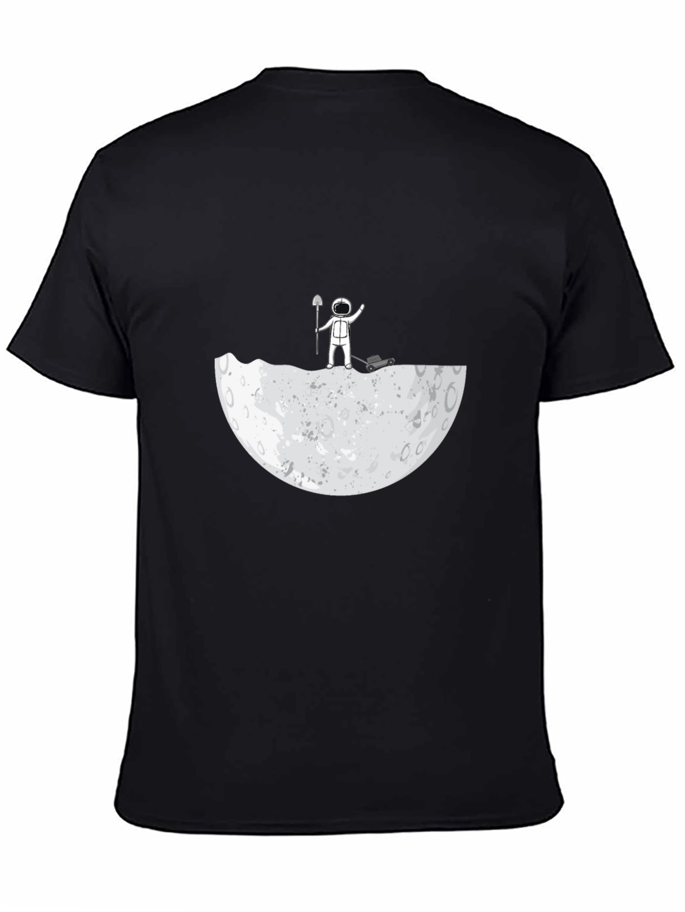 Black Astronaut Moon Landscaping T-Shirt view 4