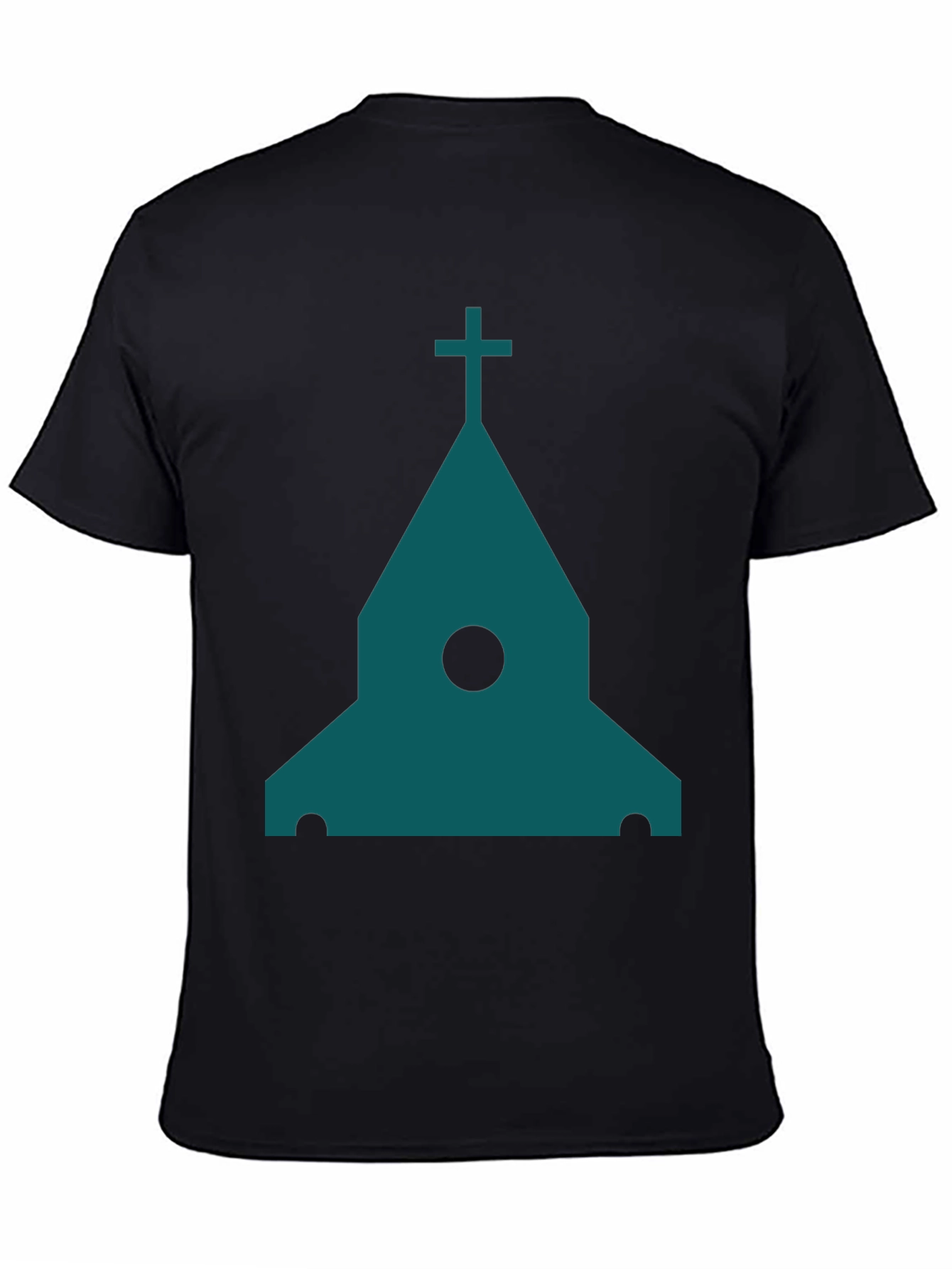 Black Modern Church Graphic Tee - Black Cotton Blend view 4