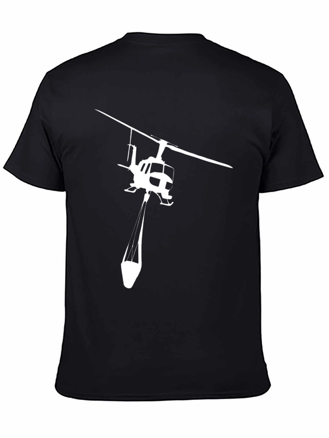 Black Helicopter Graphic T-Shirt - Black Cotton Tee view 4