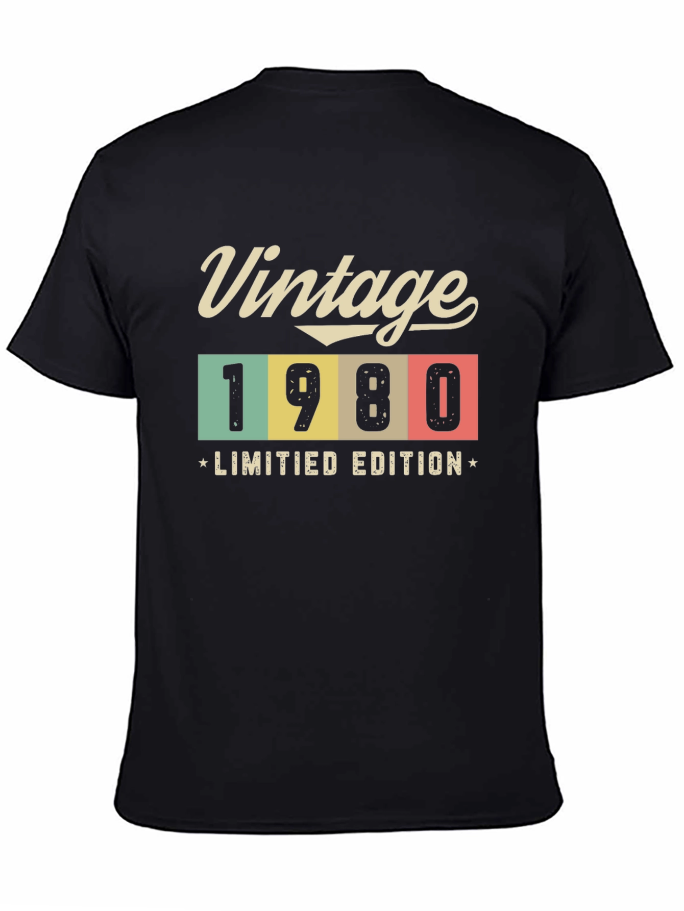 Black Vintage 1980 Limited Edition Black T-Shirt view 4