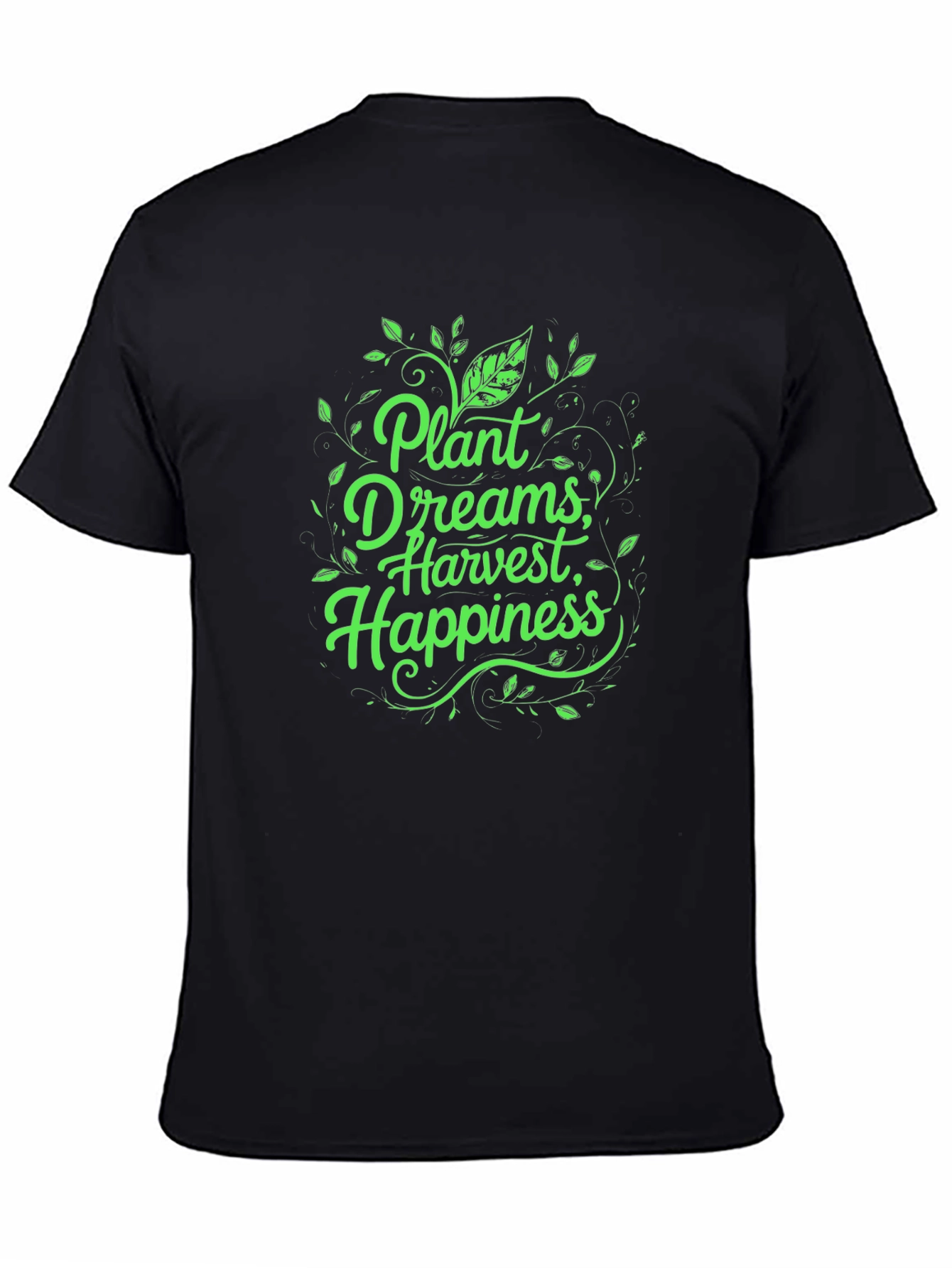 Black Plant Dreams Harvest Happiness T-Shirt view 4