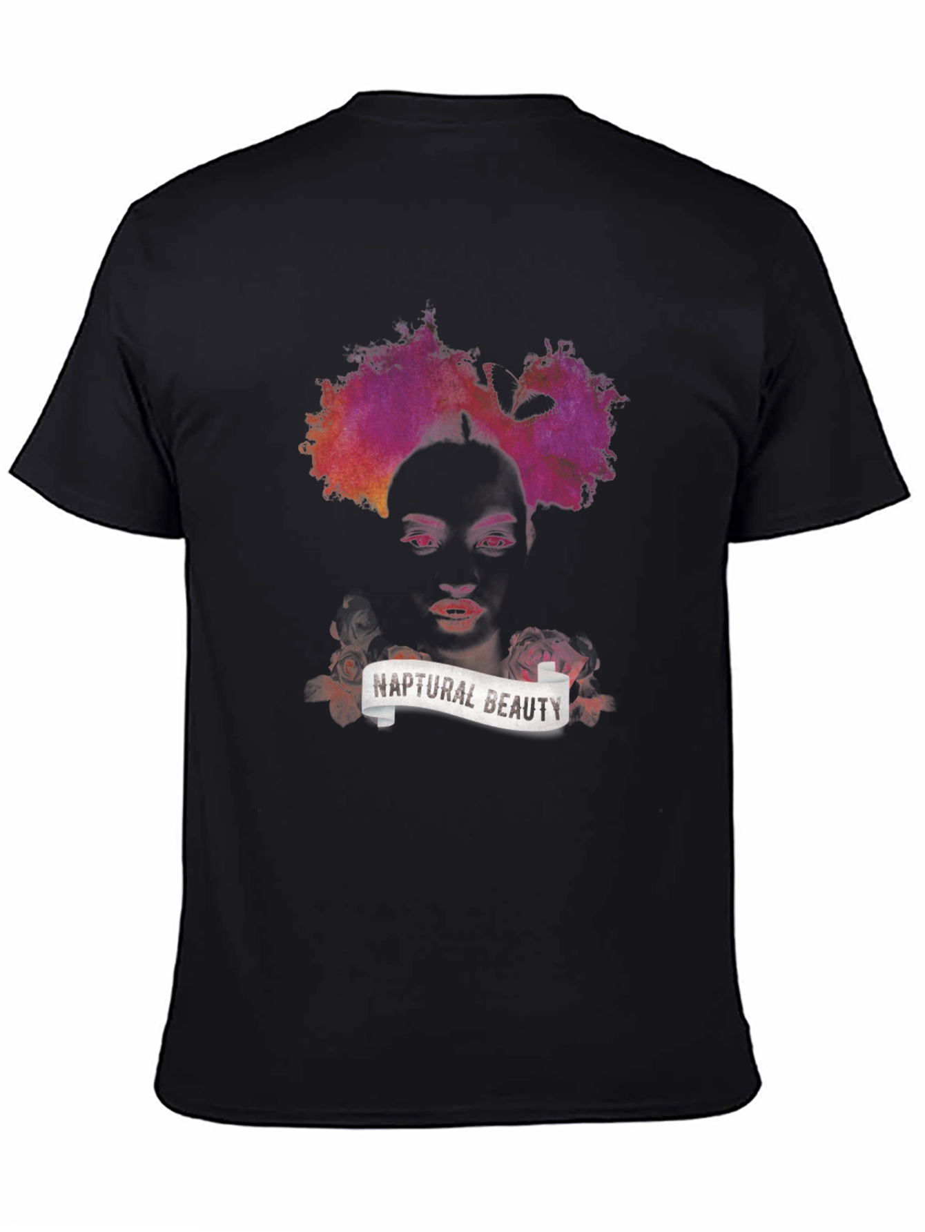 Black Naptural Beauty Graphic Tee - Black Unisex T-Shirt view 4