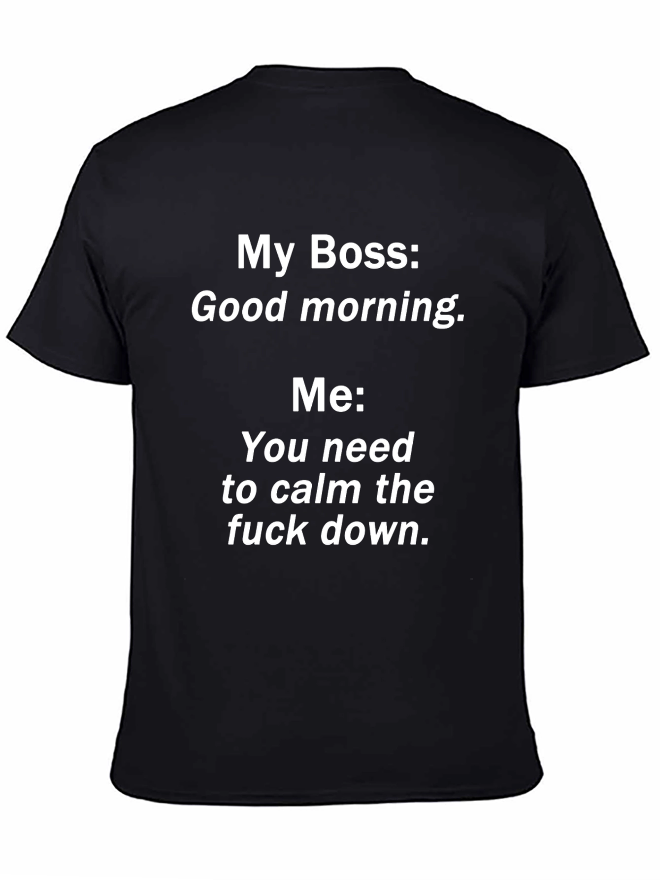 Black Funny 'My Boss' Graphic T-Shirt view 4