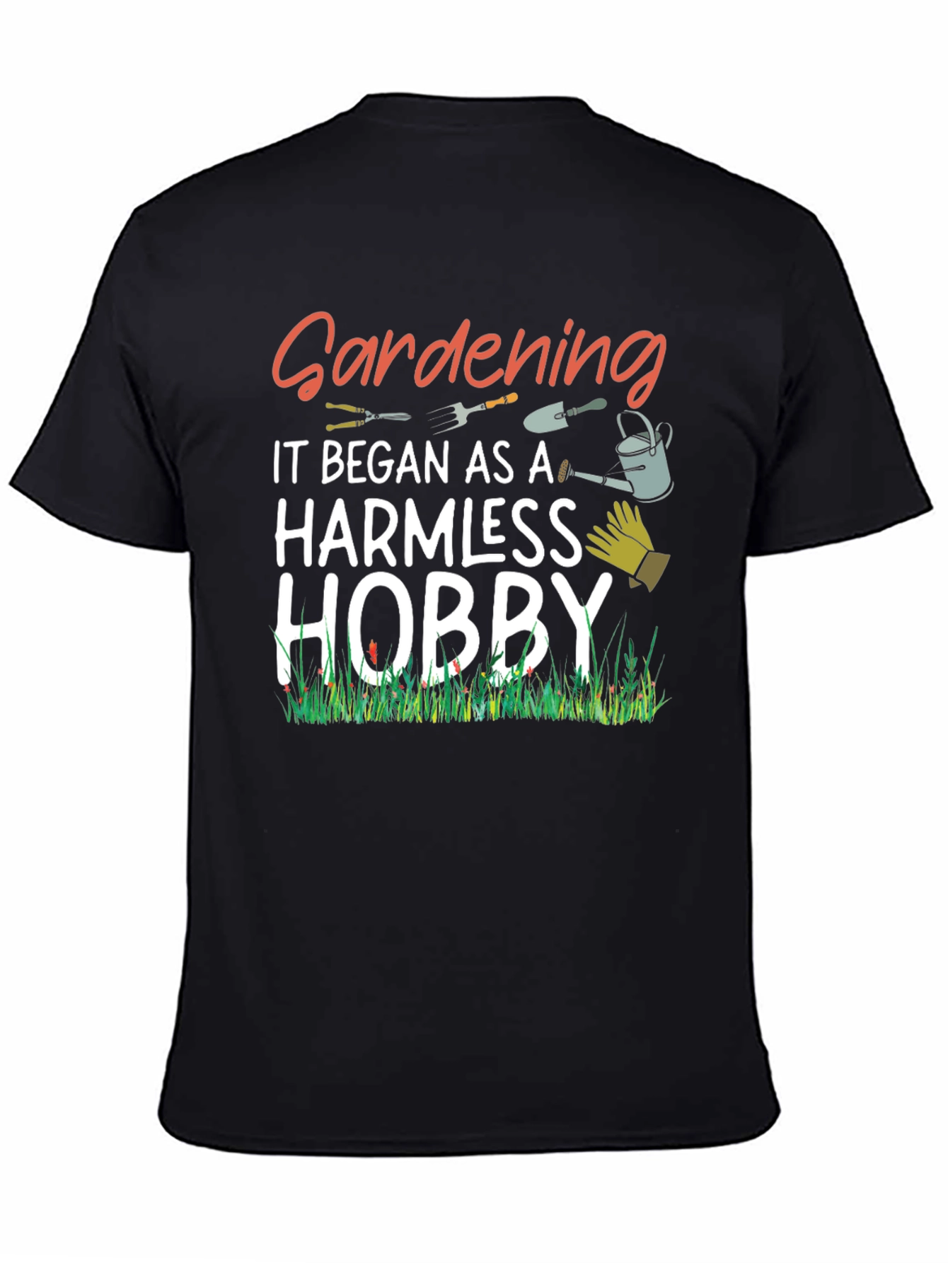 Black Gardening Hobby T-Shirt view 4