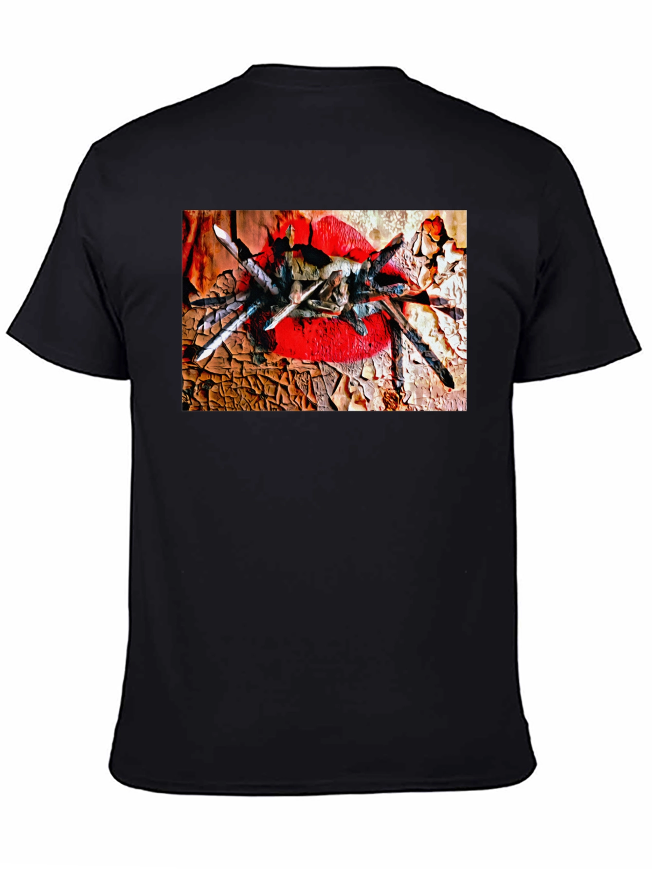 Black Tarantula Lips Graphic Black T-Shirt view 4