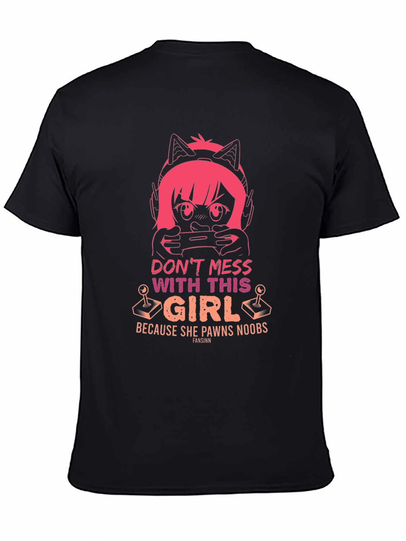 Black Gamer Girl T-Shirt - Don't Mess With This Girl view 4
