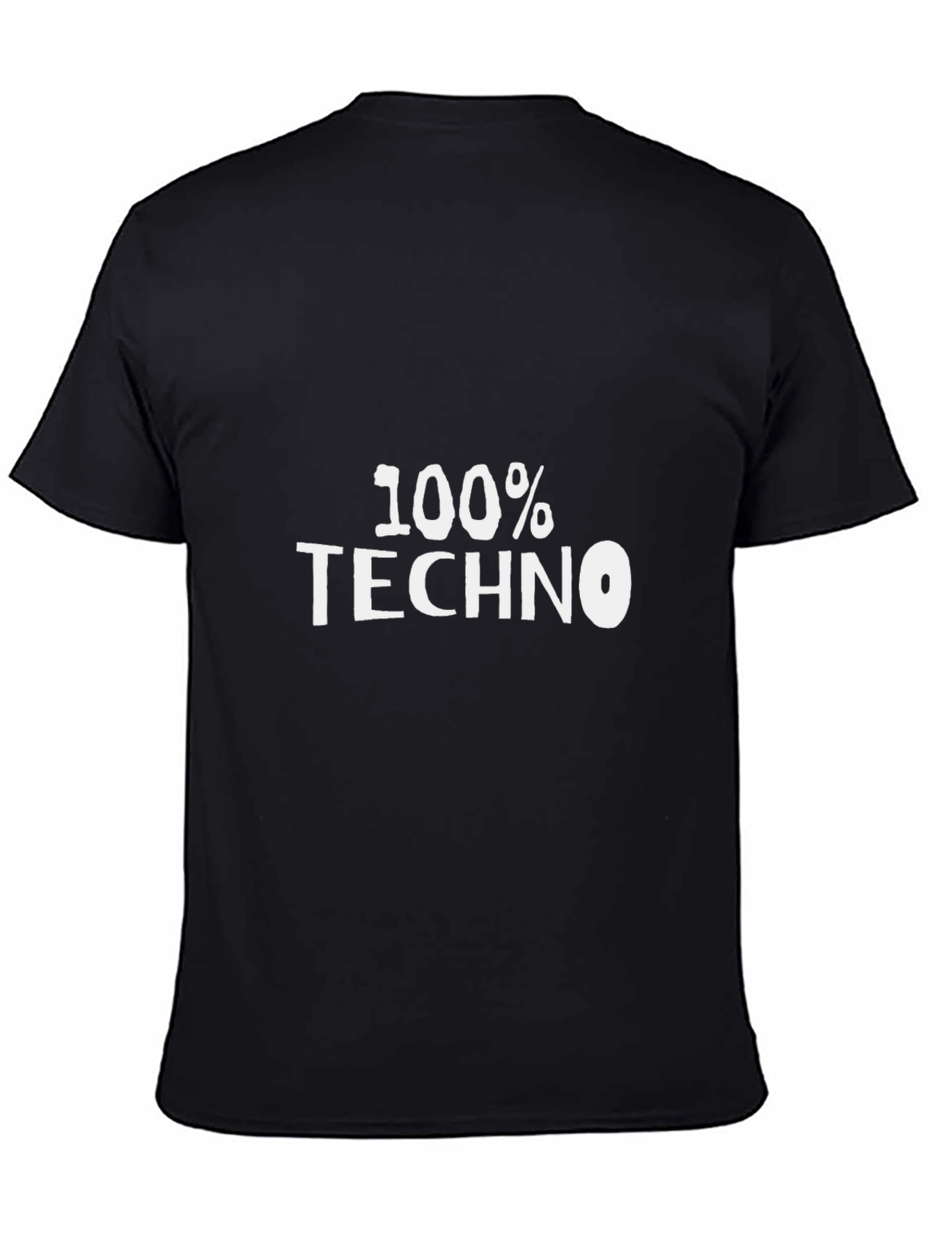 Black 100% Techno Black T-Shirt EDM Music Lover Tee view 4