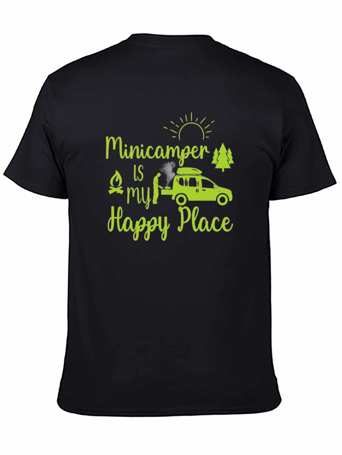 Black Minicamper Happy Place T-Shirt view 4