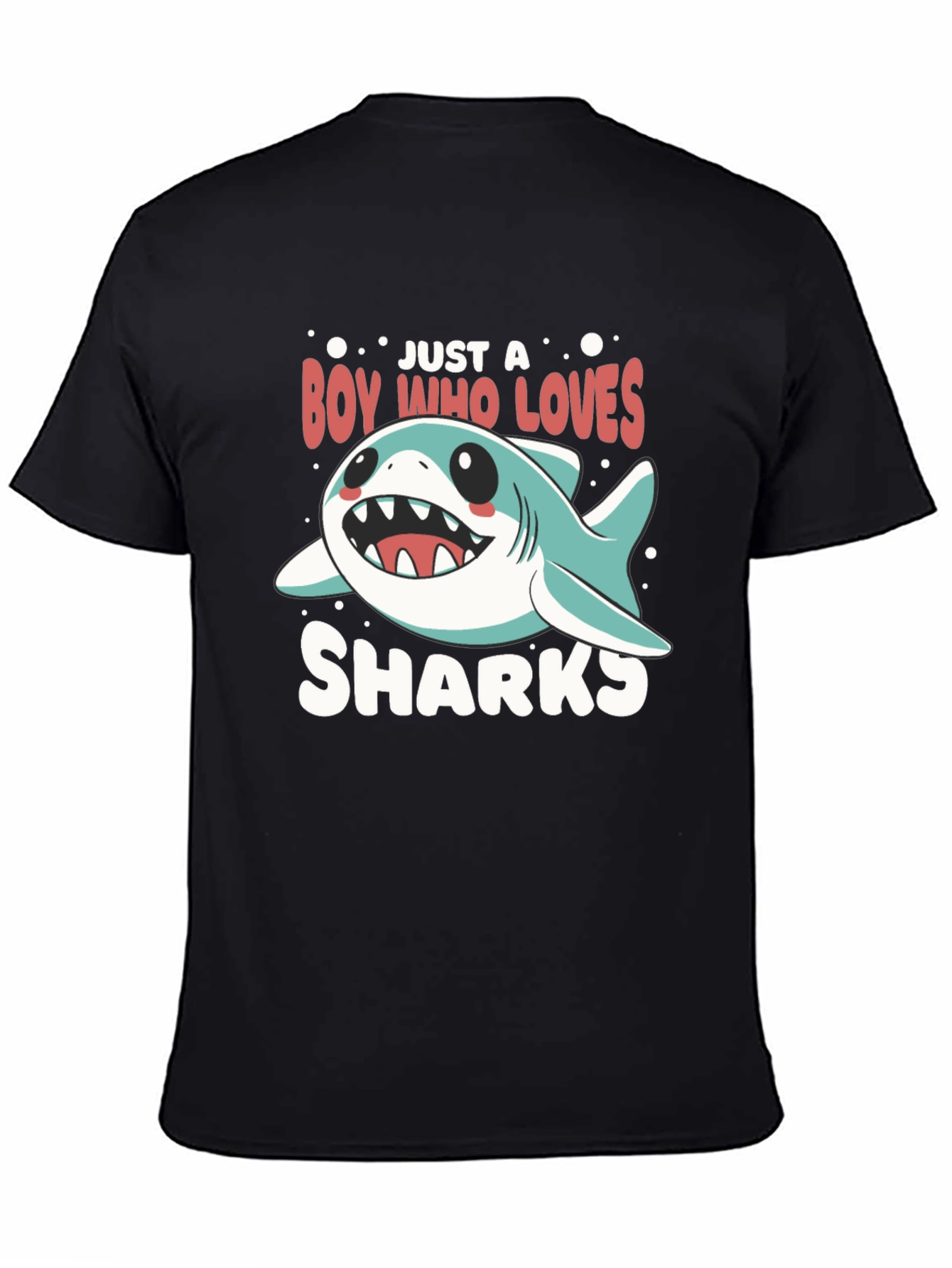 Black Boy Who Loves Sharks T-Shirt view 4